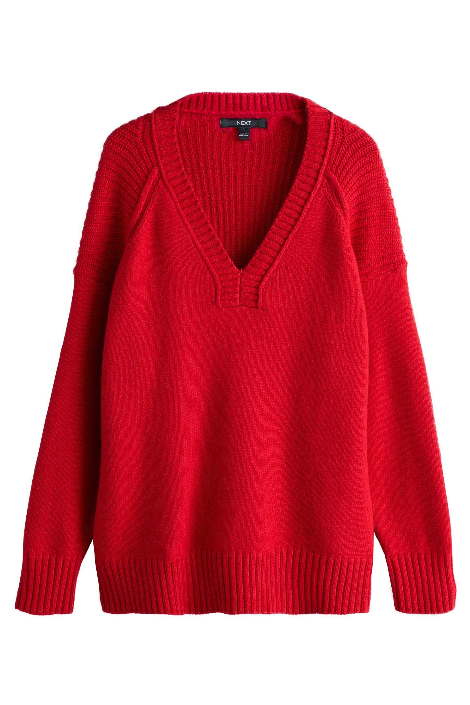 Next V-Ausschnitt-Pullover Längerer Pullover mit V-Ausschnitt günstig online kaufen