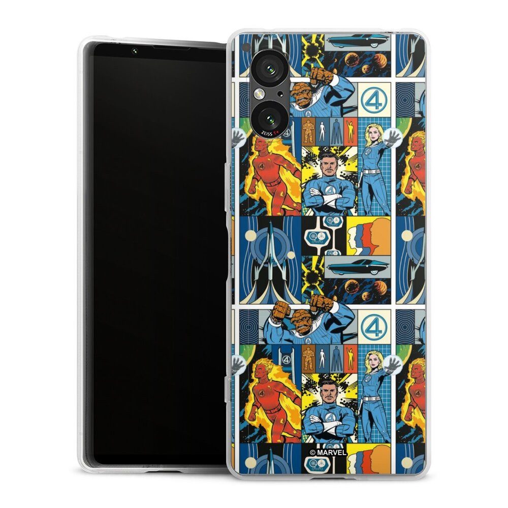 DeinDesign Handyhülle Marvel The Fantastic Four Offizielles Lizenzprodukt, Sony Xperia 5 V Silikon Hülle Bumper Case Handy Schutzhülle