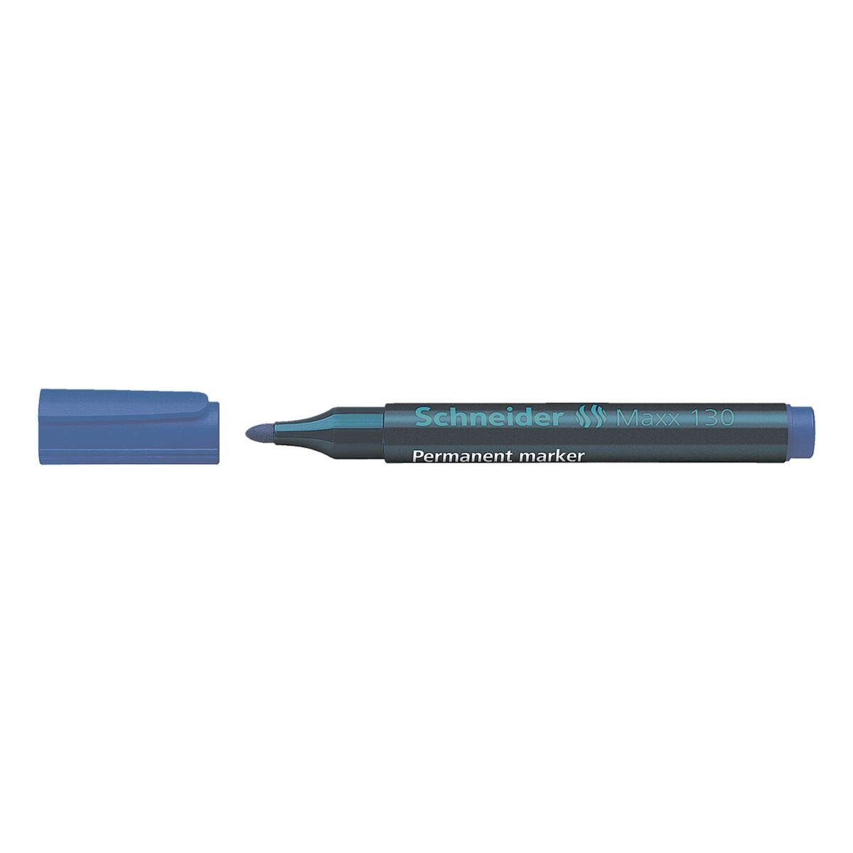 Schneider Permanentmarker Maxx 130, (1-tlg), toluolfrei, Strichstärke: 1,0 - 3,0 mm blau