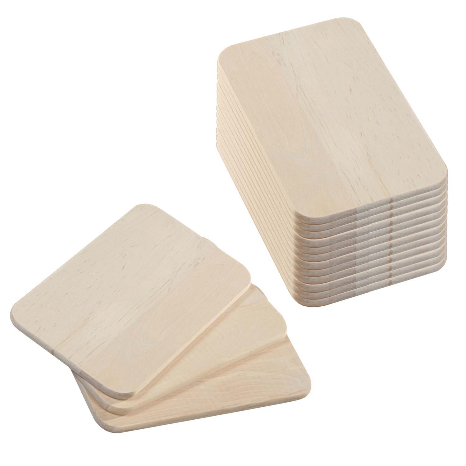 Kesper Frühstücksbrett 15 Stück Frühstücksbrettchen, Birkenholz - 23 x 15cm, Holz, (15-St), zum Brandmalen oder für eine Laser Gravur geeignet