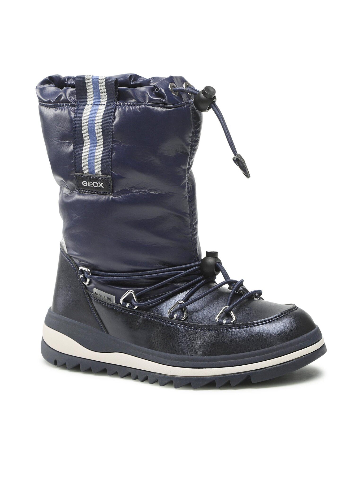 Geox Schneeschuhe J Adelhide G.Babx E J26EWE 0LVBC C0673 D Navy/Silver Schnürschuh