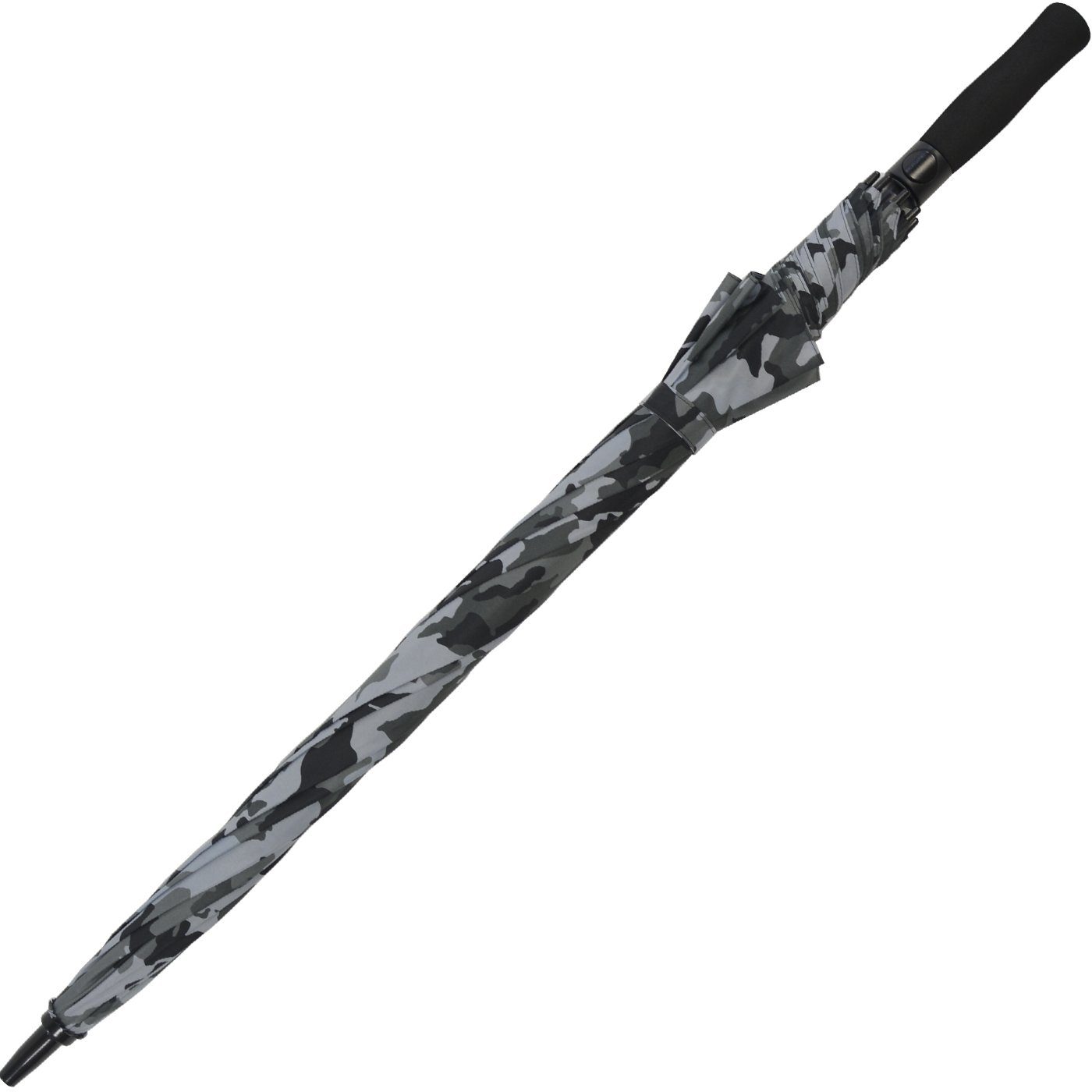 iX-brella Stockregenschirm XXL Golfschirm mit Automatik, Fiberglas Gestell - Camouflage, stabil