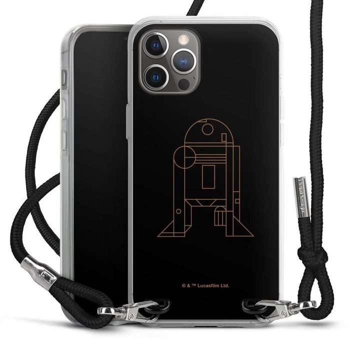 DeinDesign Handyhülle Star Wars R2D2 Fanartikel R2D2 Line Art Apple iPhone 12 Pro Max Handykette Hülle mit Band Case zum Umhängen