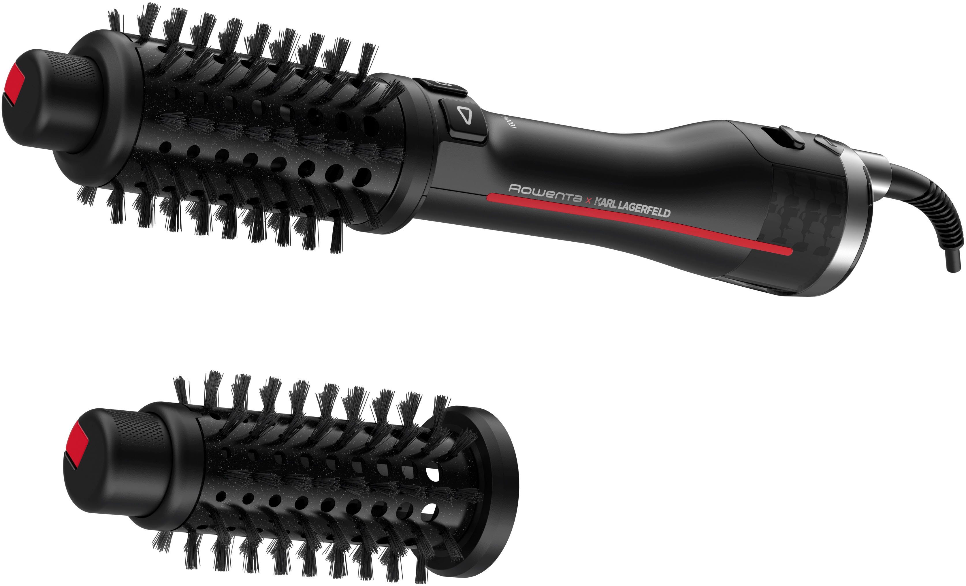 Rowenta Warmluftbürste Rowenta x Karl Lagerfeld CF961L K/Pro Stylist, rotierend, zwei Чистить, für alle Haartypen, trocknen & stylen