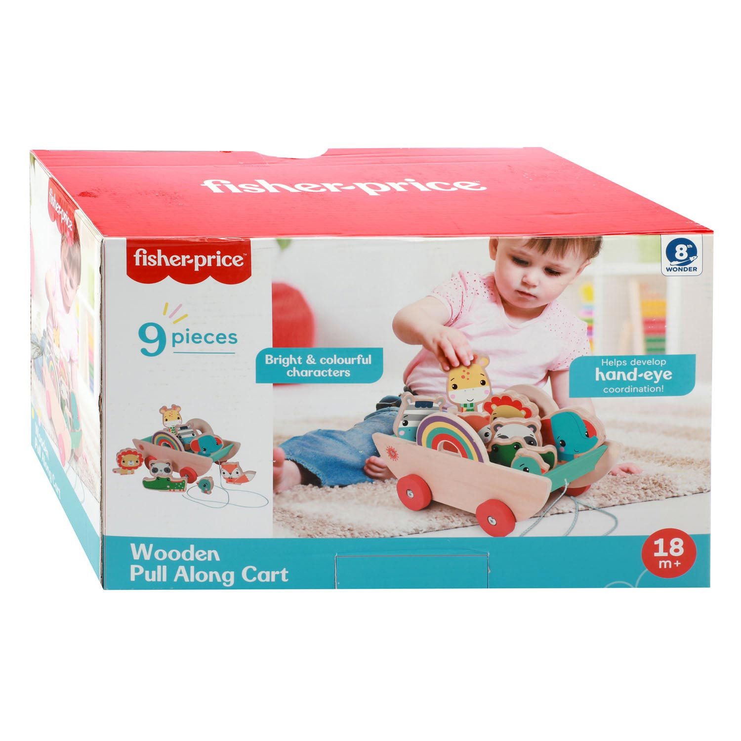 Fisher-Price® Spielfigur Holz-Ziehwagen mit 8 Tieren