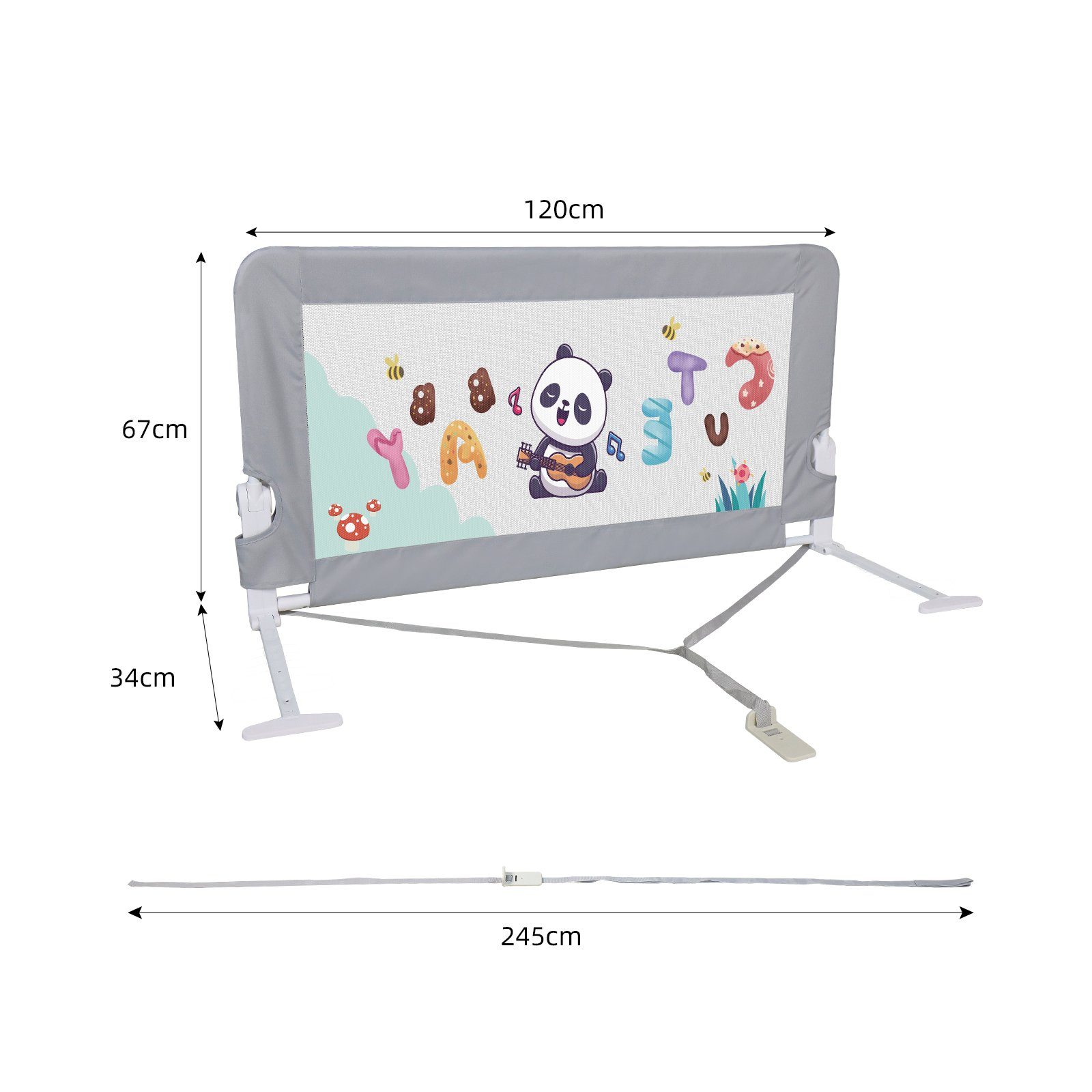 mit Modell Druck,120cm Bettschutzgitter CCLIFE Faltbare