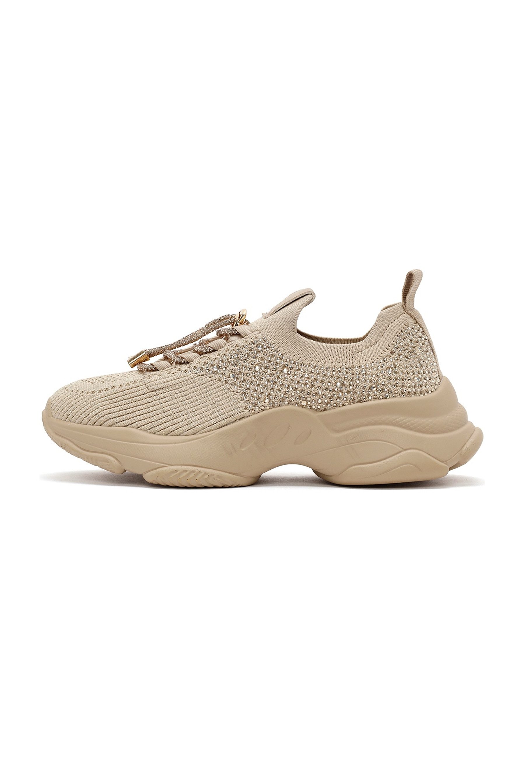 Derimod Textile Chunky Sneakers Sneaker Textilobermaterial, Schlupfdesign, Chunky-Sohle, Dekorative Schnürung
