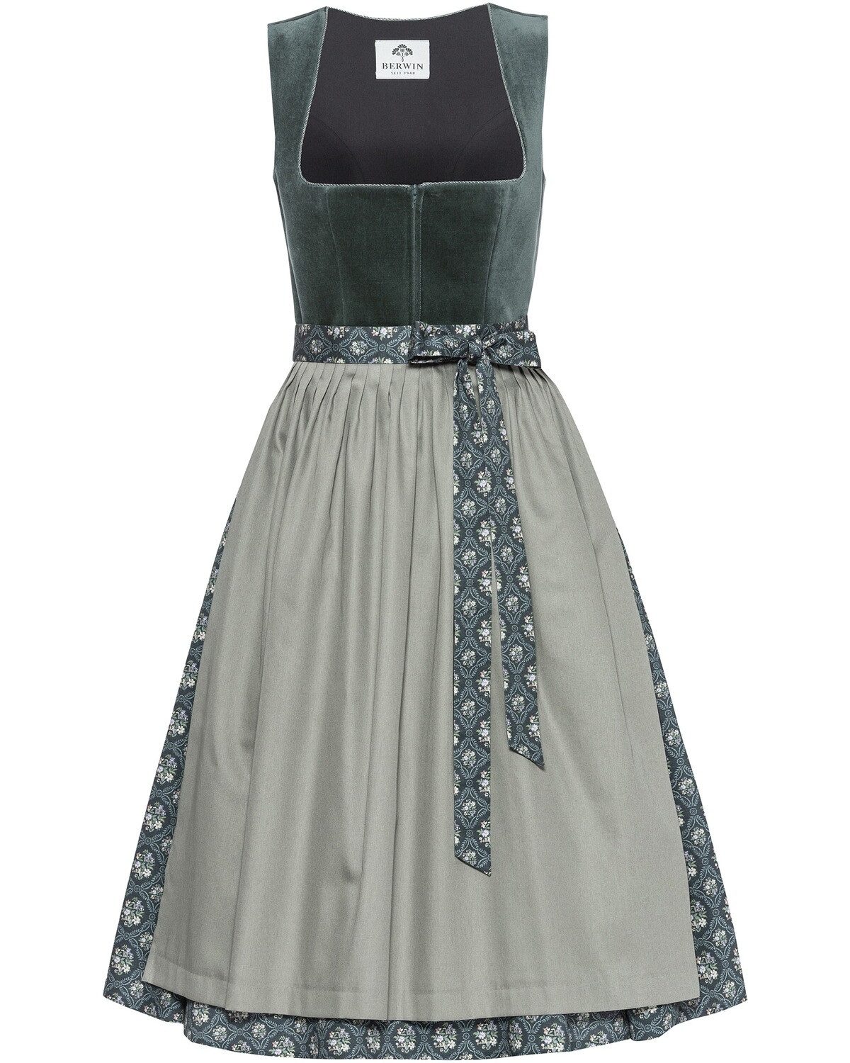 Berwin Dirndl Langes Dirndl mit Samtmieder
