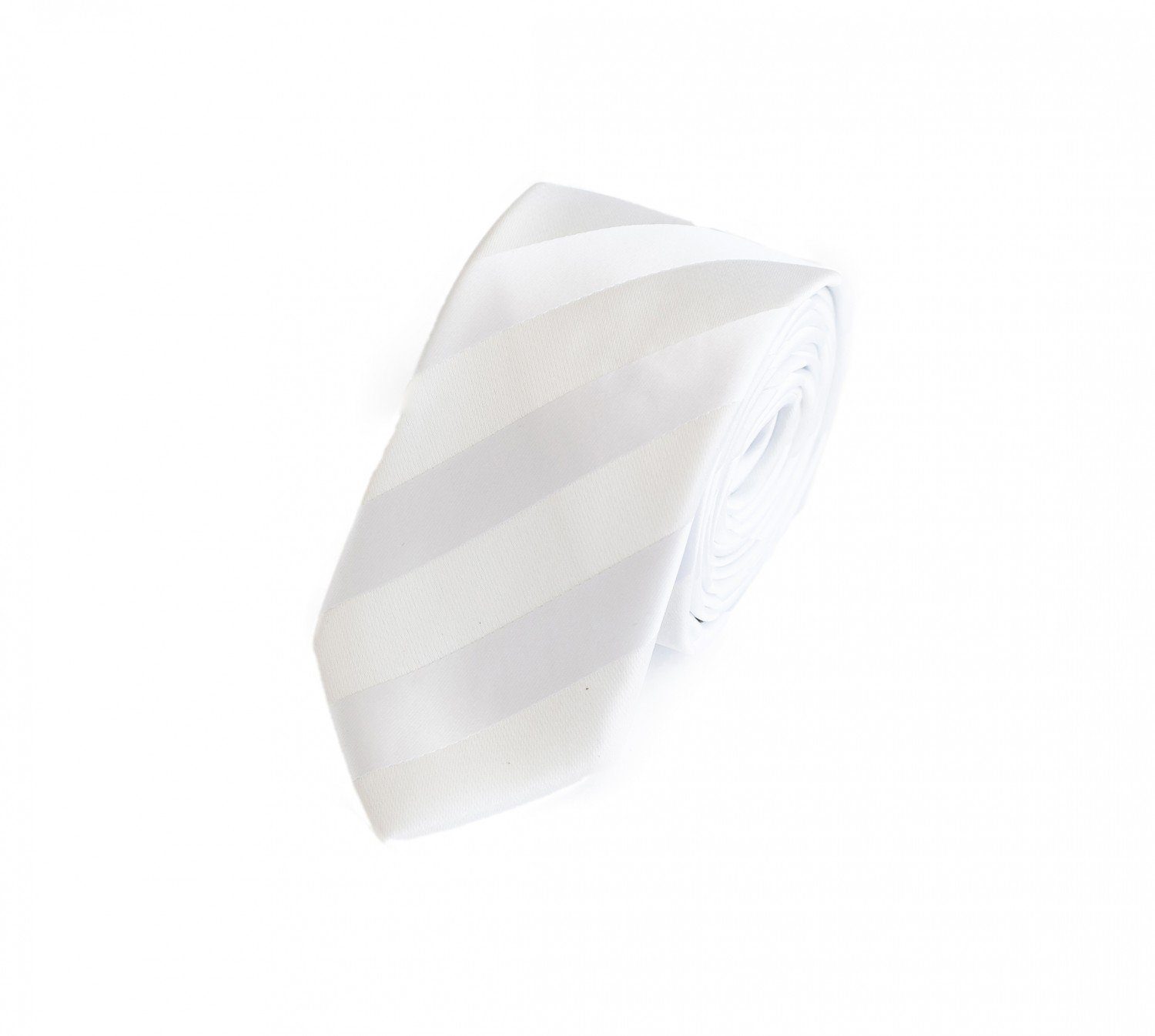 Fabio Farini Krawatte Weiße Herren Krawatten mit feiner Struktur in 6cm (ohne Box, Gestreift) Schmal (6cm), Weiß Strukturiert