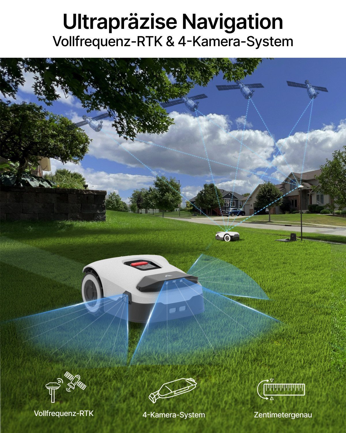 ANTHBOT Rasenmähroboter Set mit Garage, Max.10000mAh Akku, bis zu 3600m², ( günstig online kaufen