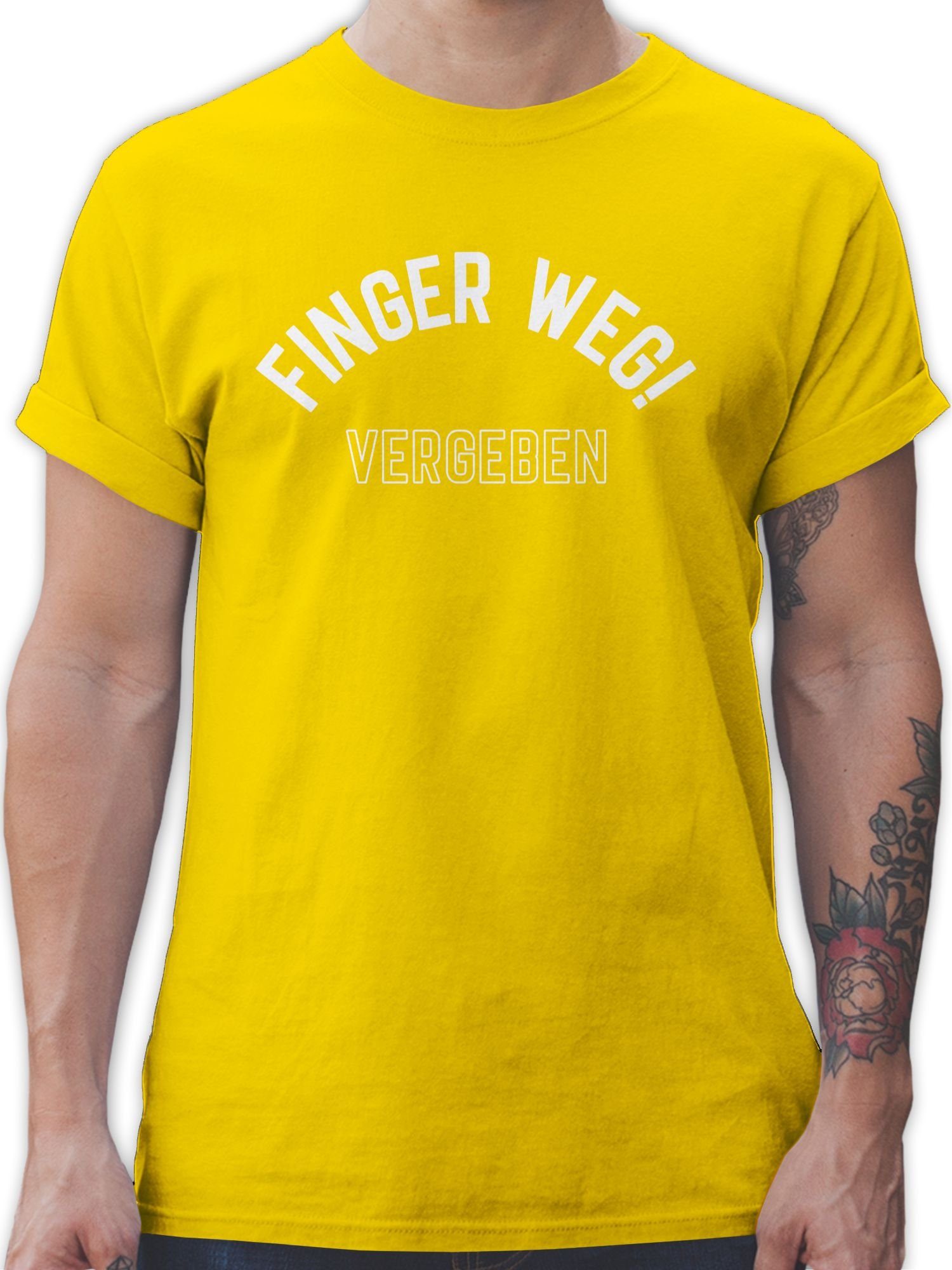 Shirtracer T-Shirt Finger weg! Vergeben Partner-Look Pärchen Herren 02 Gelb