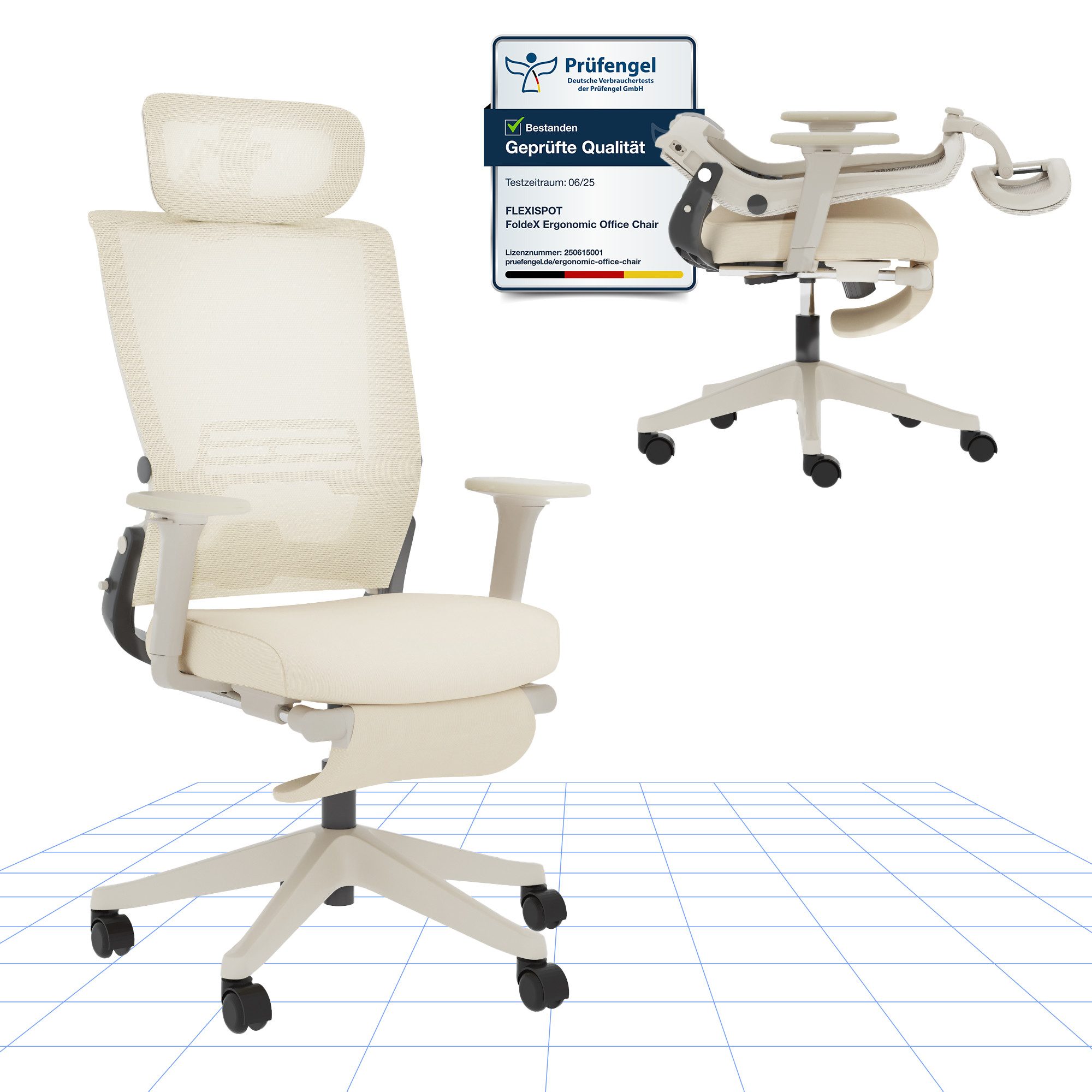 FLEXISPOT Bürostuhl Foldex Ergonomischer Bürostuhl – Ideal für Büro & Mitta günstig online kaufen