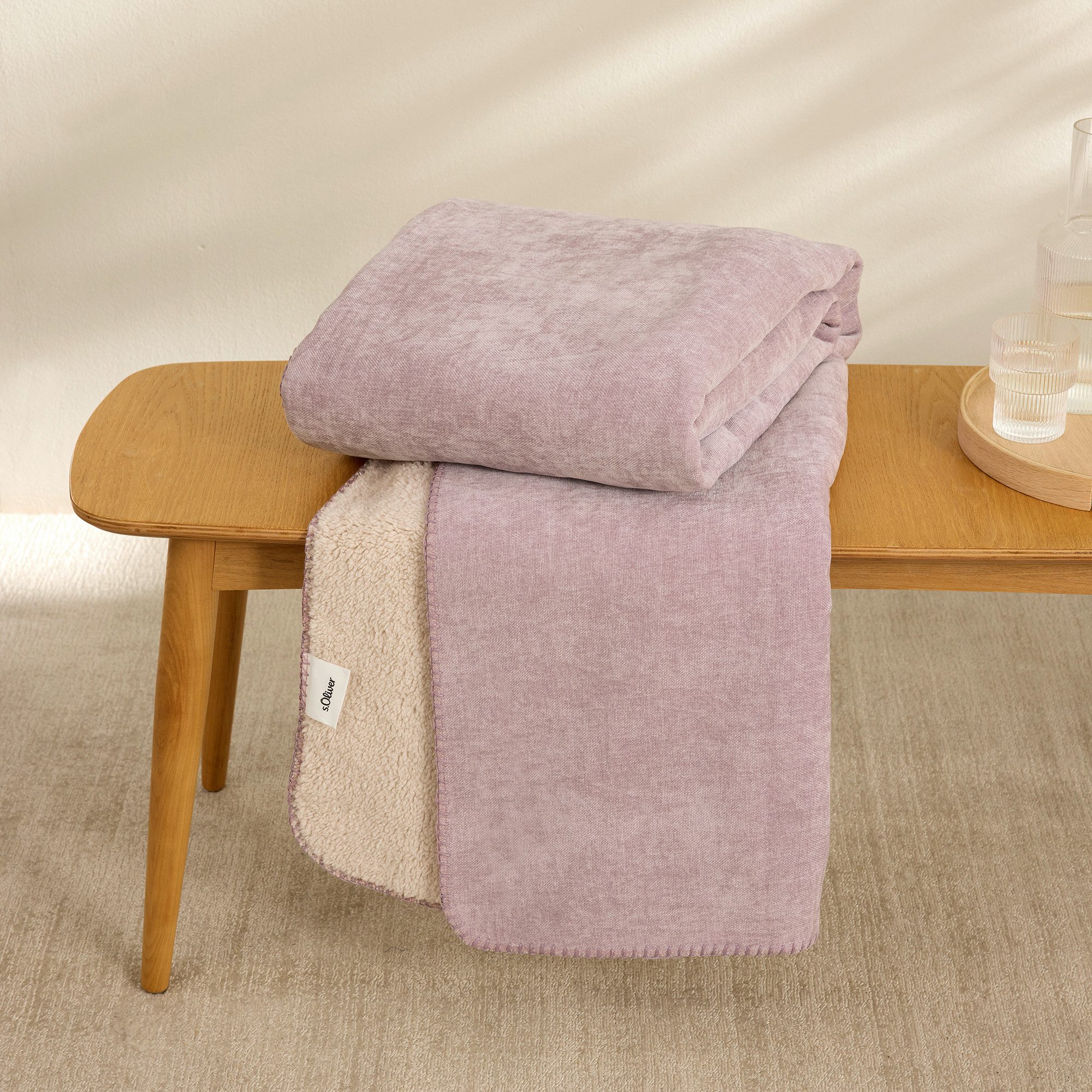 Wohndecke s.Oliver Lounge Decke, s.Oliver, trendige Doubleface-Optik