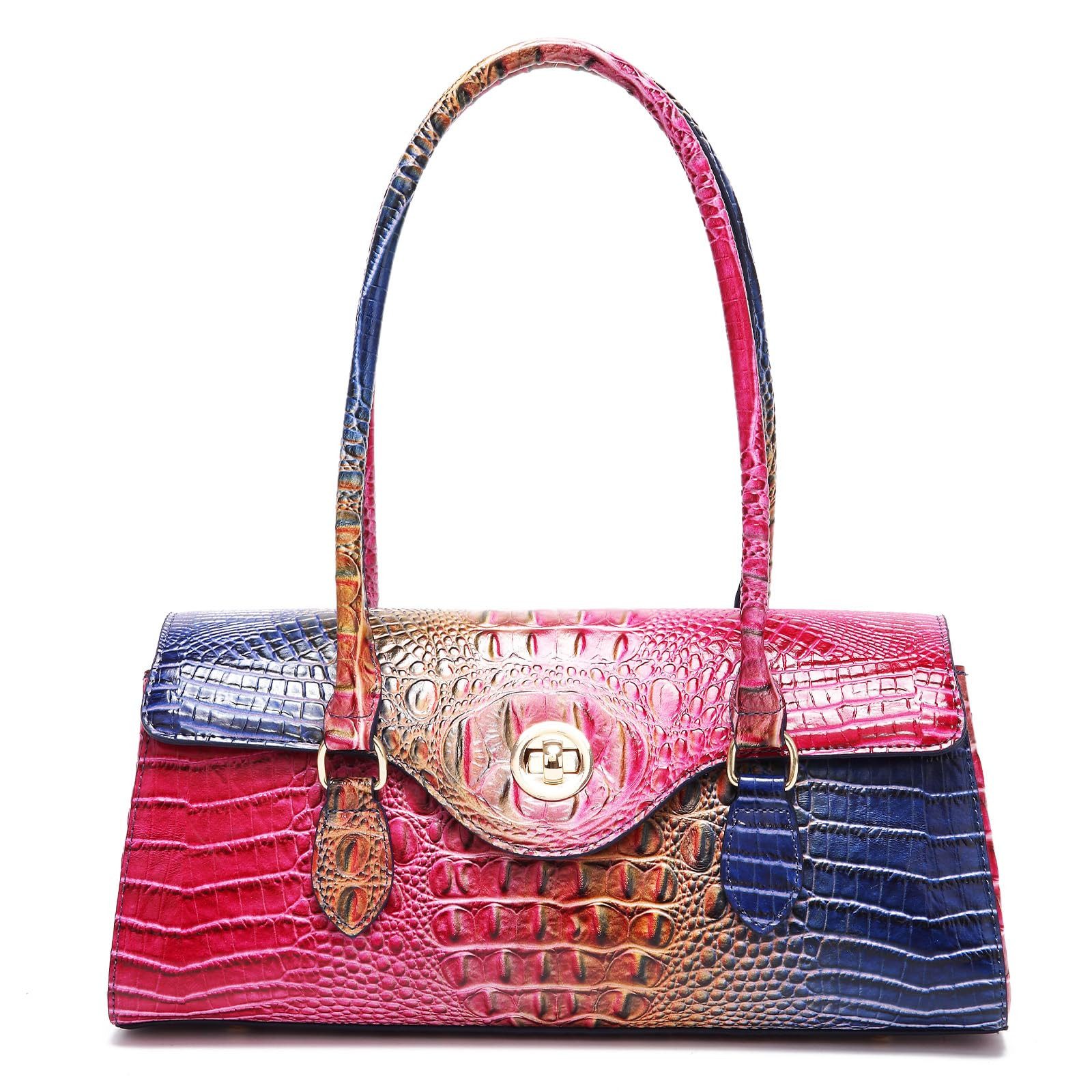 RWEUOQ Henkeltasche Damen Kroko-Henkeltasche aus PU-Leder günstig online kaufen