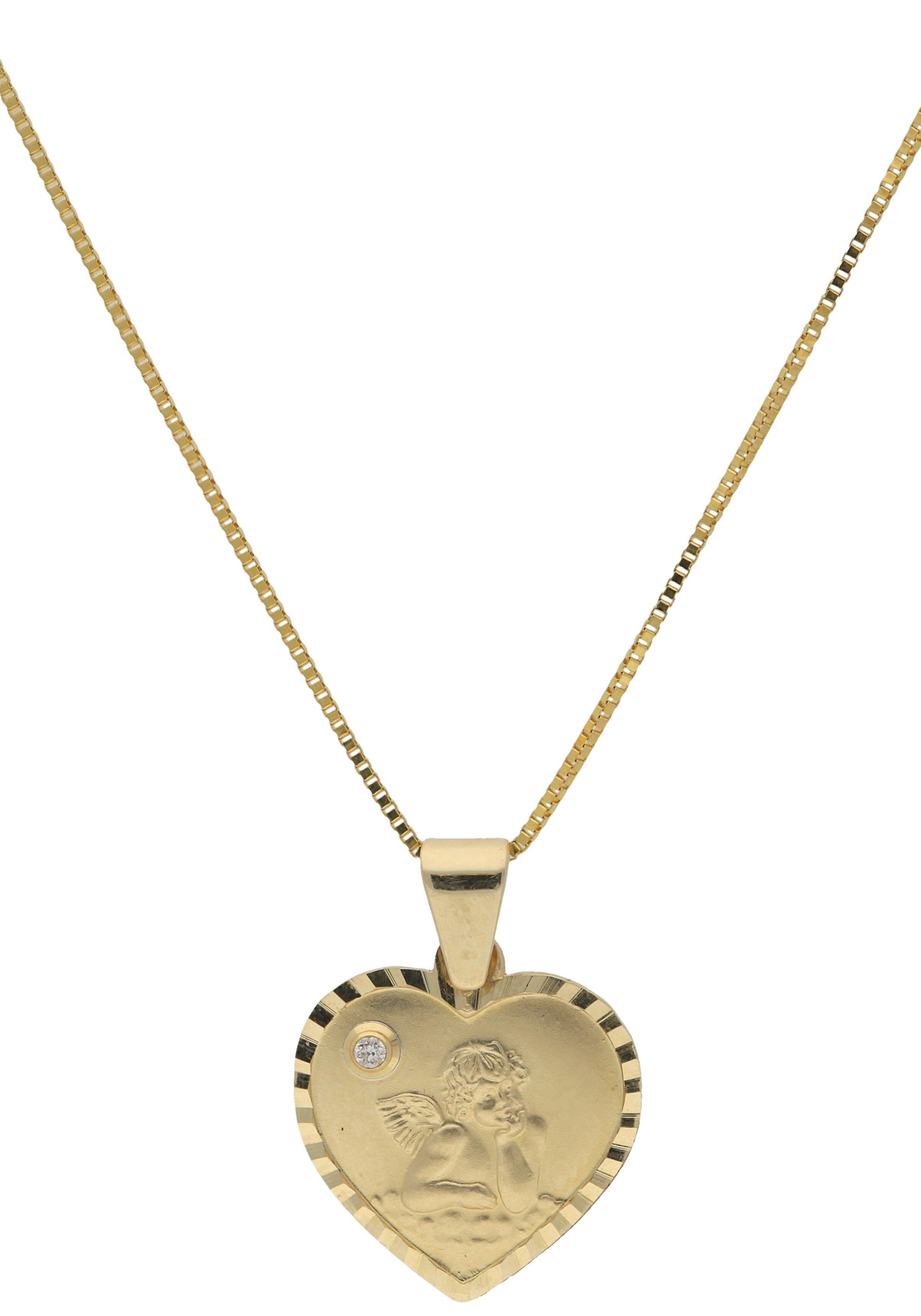 Firetti Kette mit Anhänger Schmuck Geschenk Gold 375 Halsschmuck Halskette Goldkette Venezianer, zu Kleid, Shirt, Jeans, Sneaker! Anlass Geburtstag Weihnachten | Ketten mit Anhänger