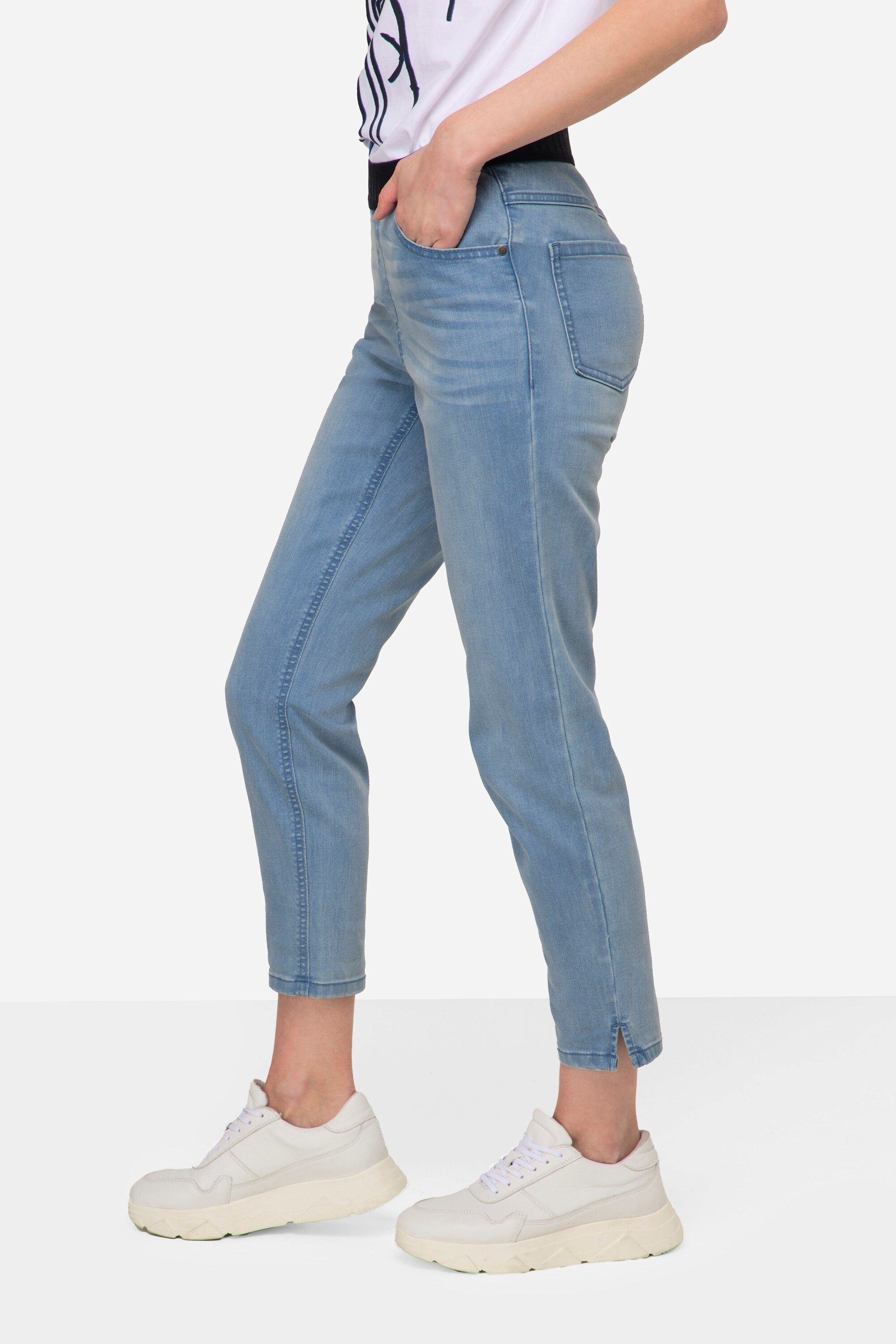 Julia bleached Laurasøn 4 Pocket Elastikbund denim Jeans Regular-fit-Jeans