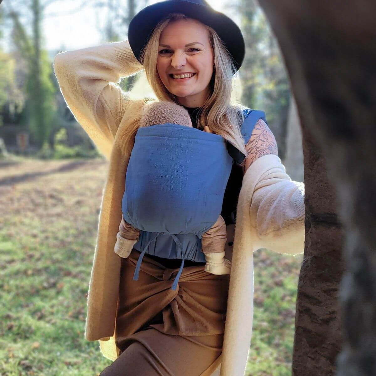 Hoppediz Babytrage Buckle, ab Geburt (3,5 - 20 kg) - Fullbuckle mit 2 Schnallen Optionen