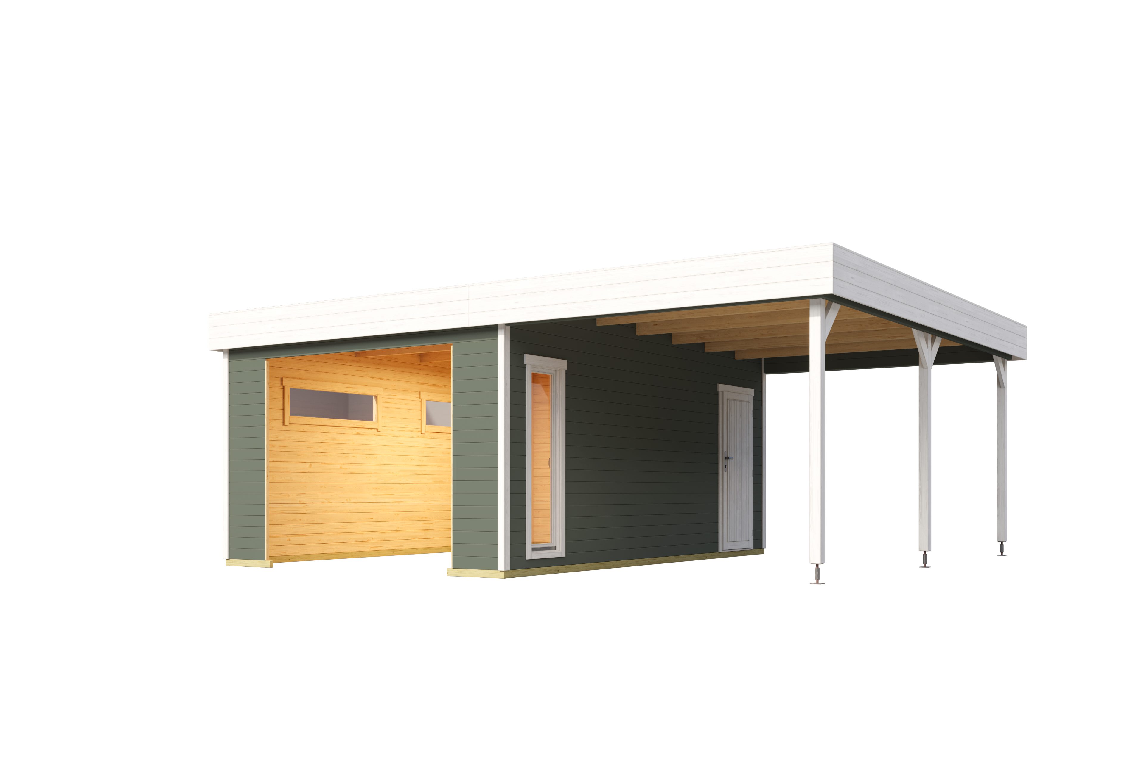 Nordic Holz Garage BAHAMAS, BxT: 680x560 cm, ohne Tor