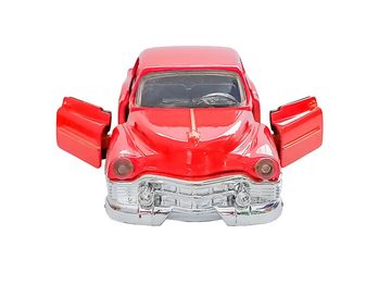 Welly Modellauto Retro Auto Modell mit Rückzug 1:38 Modellauto Metall 50 (Rot), Spielzeugauto