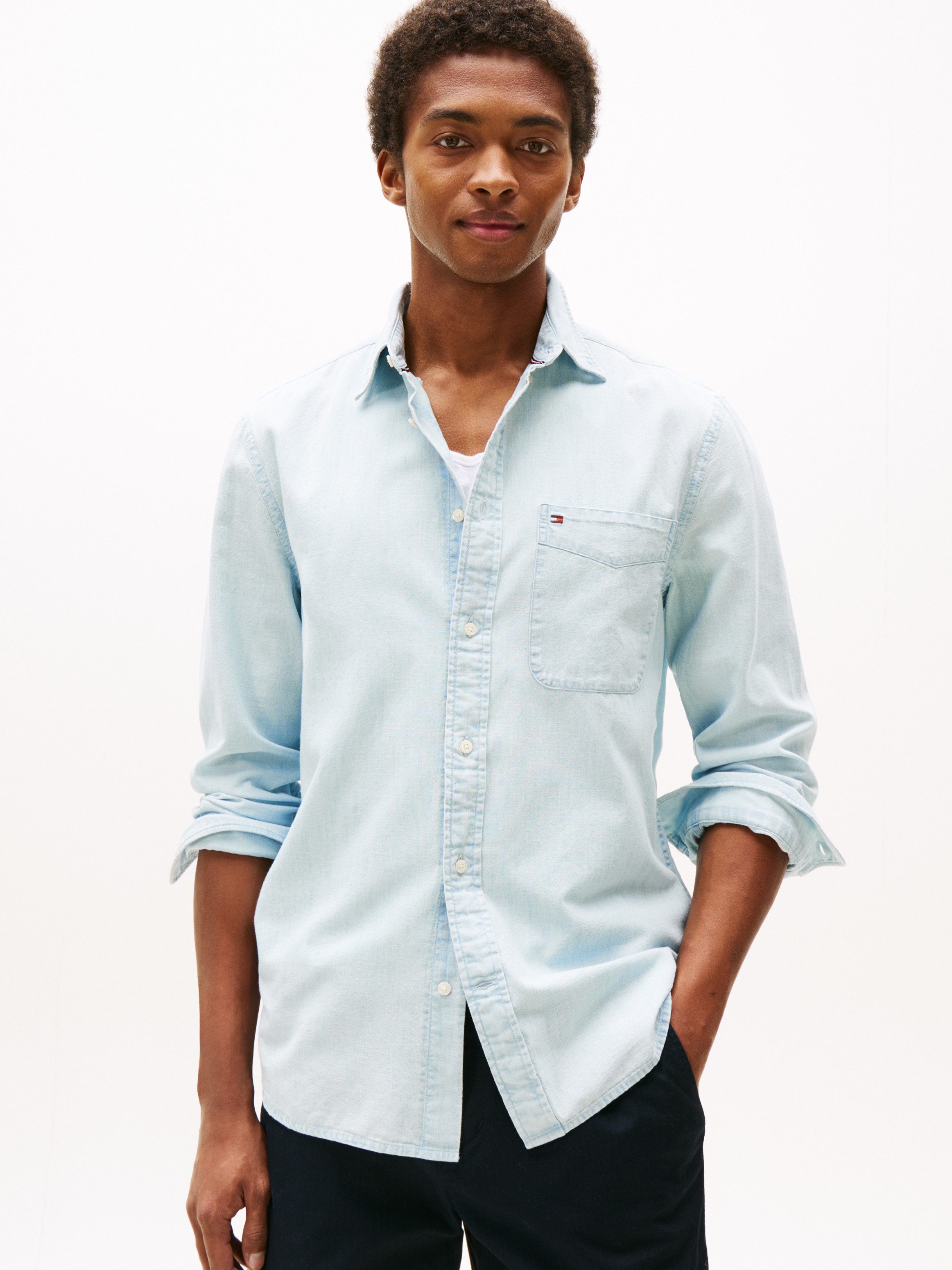 Tommy Hilfiger Langarmhemd CHAMBRAY POCKET RF günstig online kaufen