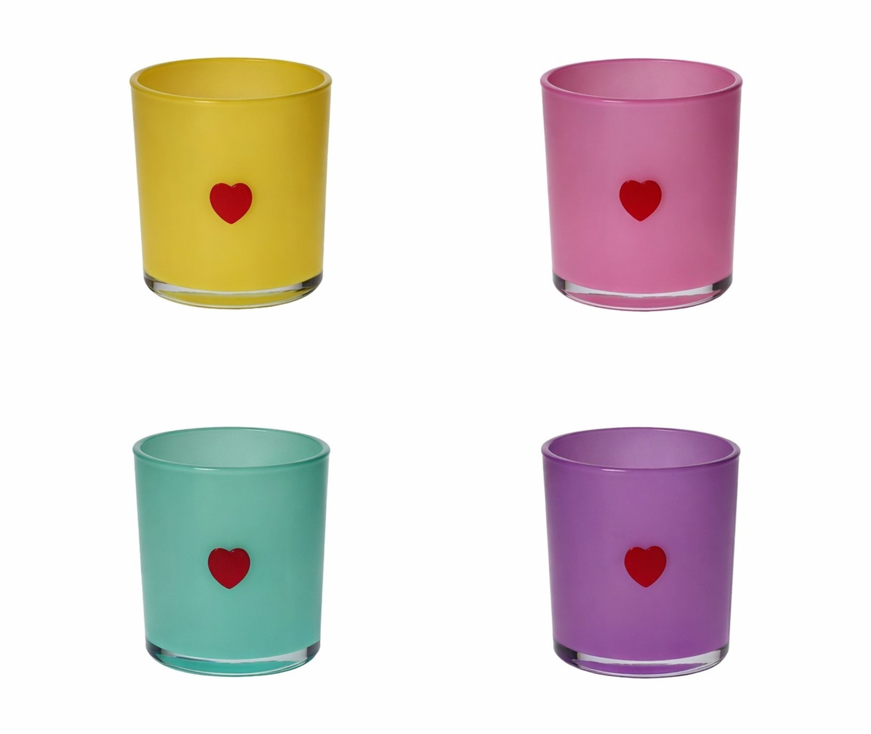 Giftcompany Kerzenhalter Giftcompany - Windlicht Teelichthalter "Jacquard" H8cm Glas Herz Lila