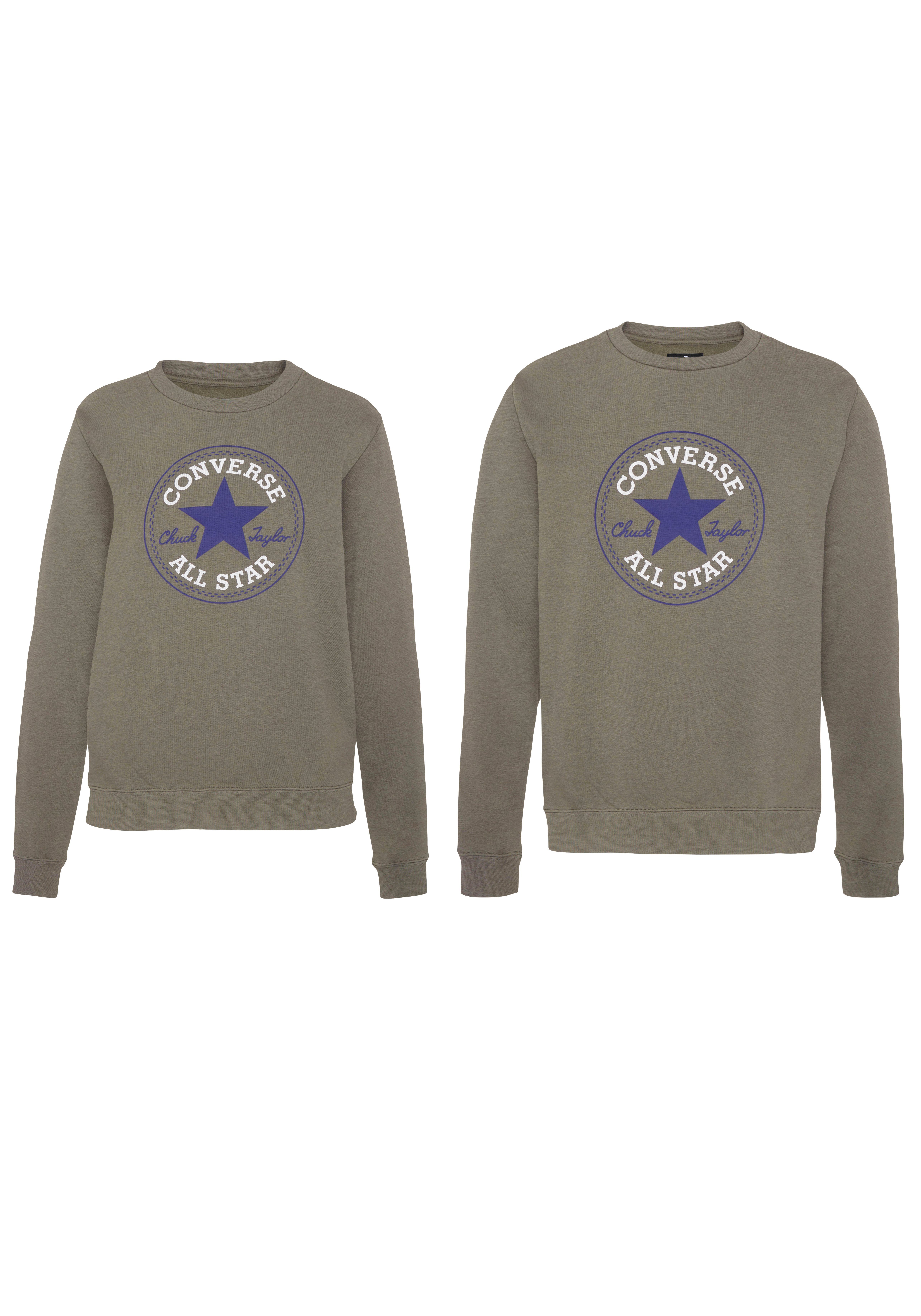 ALL UNISEX olive PATCH Converse STAR BRUSHED BACK Sweatshirt