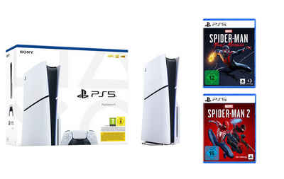 Playstation 5 Disk Edition (Slim) (Konsolen-Bundle, inkl. Marvel's Spider-Man 2 & Spider-Man: Miles Morales)