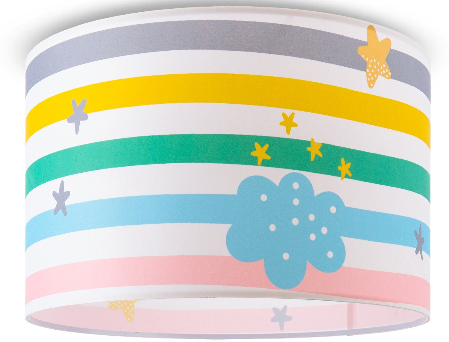 Paco Home Deckenleuchte Tweet 462, ohne Leuchtmittel, Lampe Kinderzimmer Babyzimmer Deckenlampe Streifen Regenbogen E27