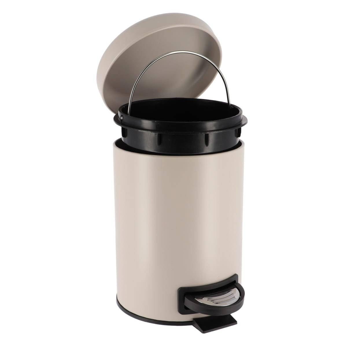 TENDANCE Kosmetikeimer Abfalleimer Taupe mit Absenkautomatik fürs Gäste-WC