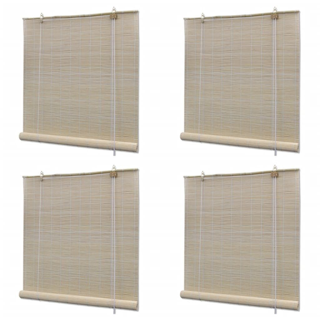 Rollo Bambusrollos Natur 4 Stk. 120x160 cm, vidaXL