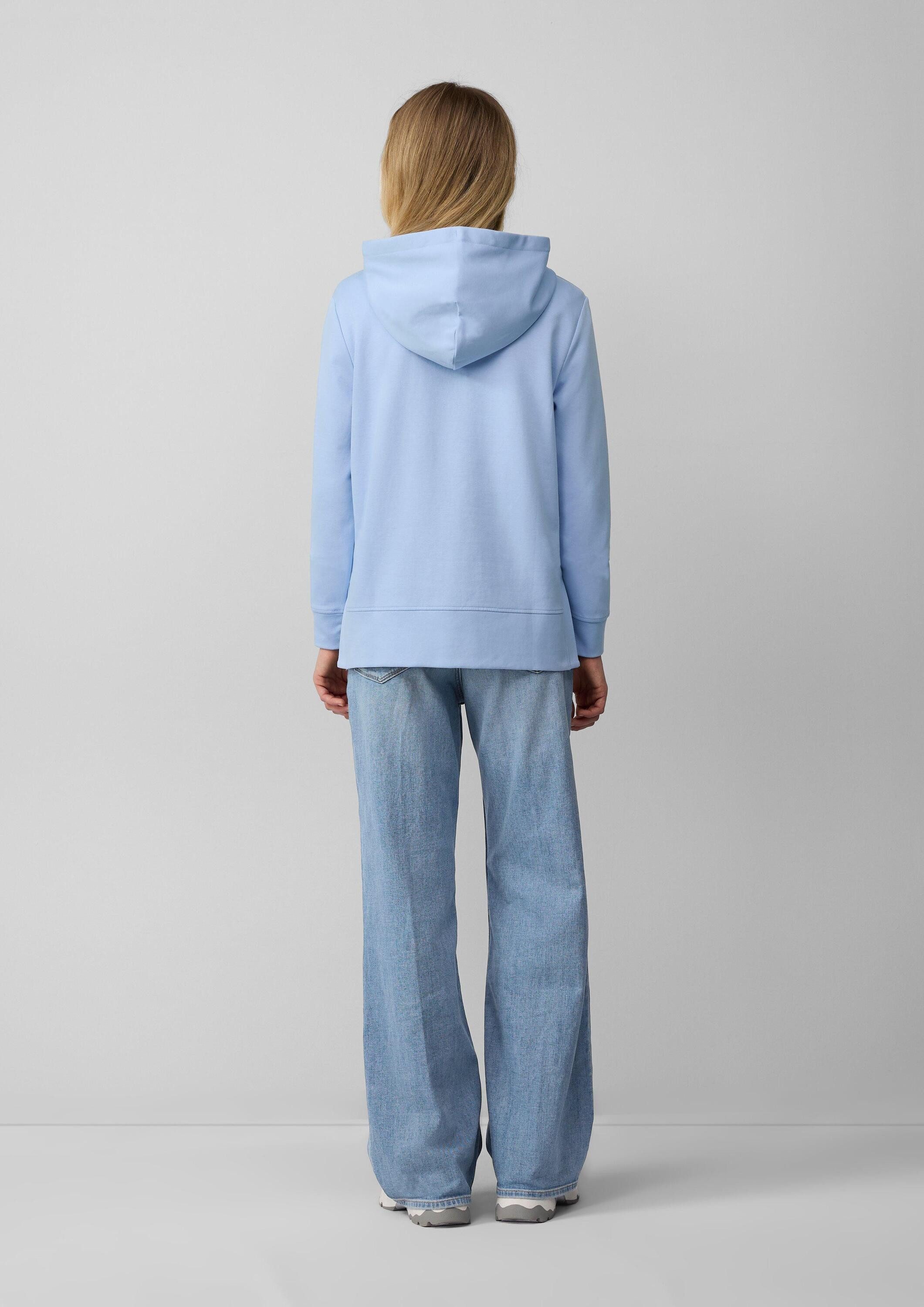 s.Oliver Sweatshirt Sweatshirt Weiches Kapuzensweatshirt mit seitlichen Schlitzen