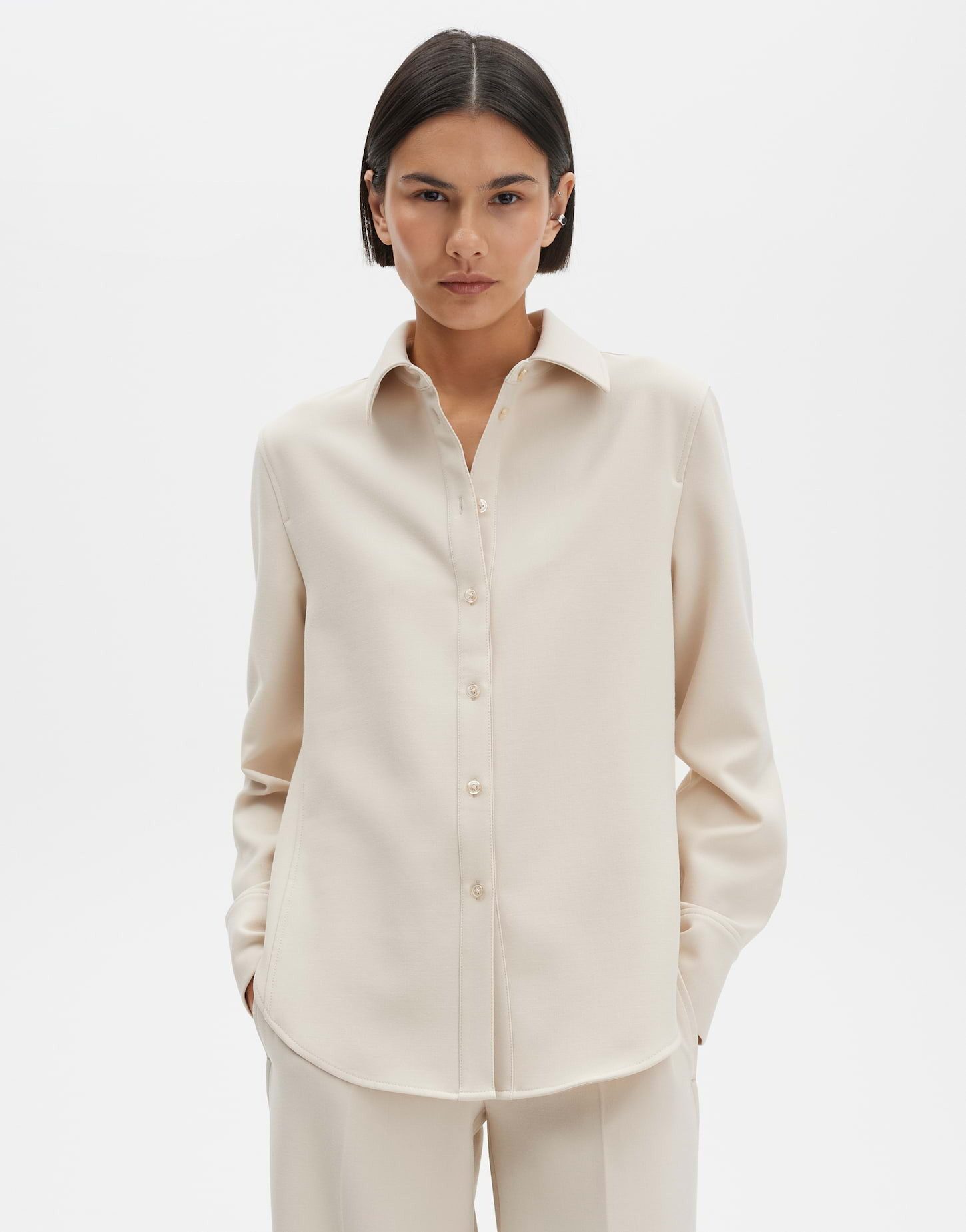 someday Hemdbluse ZEASE Regular mit leichter Taillierung leicht tailliert, dezente Struktur, Teilungsnähte in der Seite