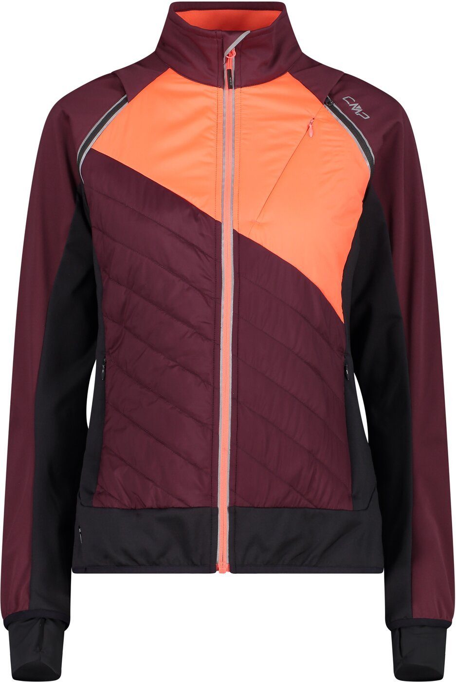 CMP Funktionsjacke WOMAN JACKET WITH DETACHABLE SLEEVES BURGUNDY
