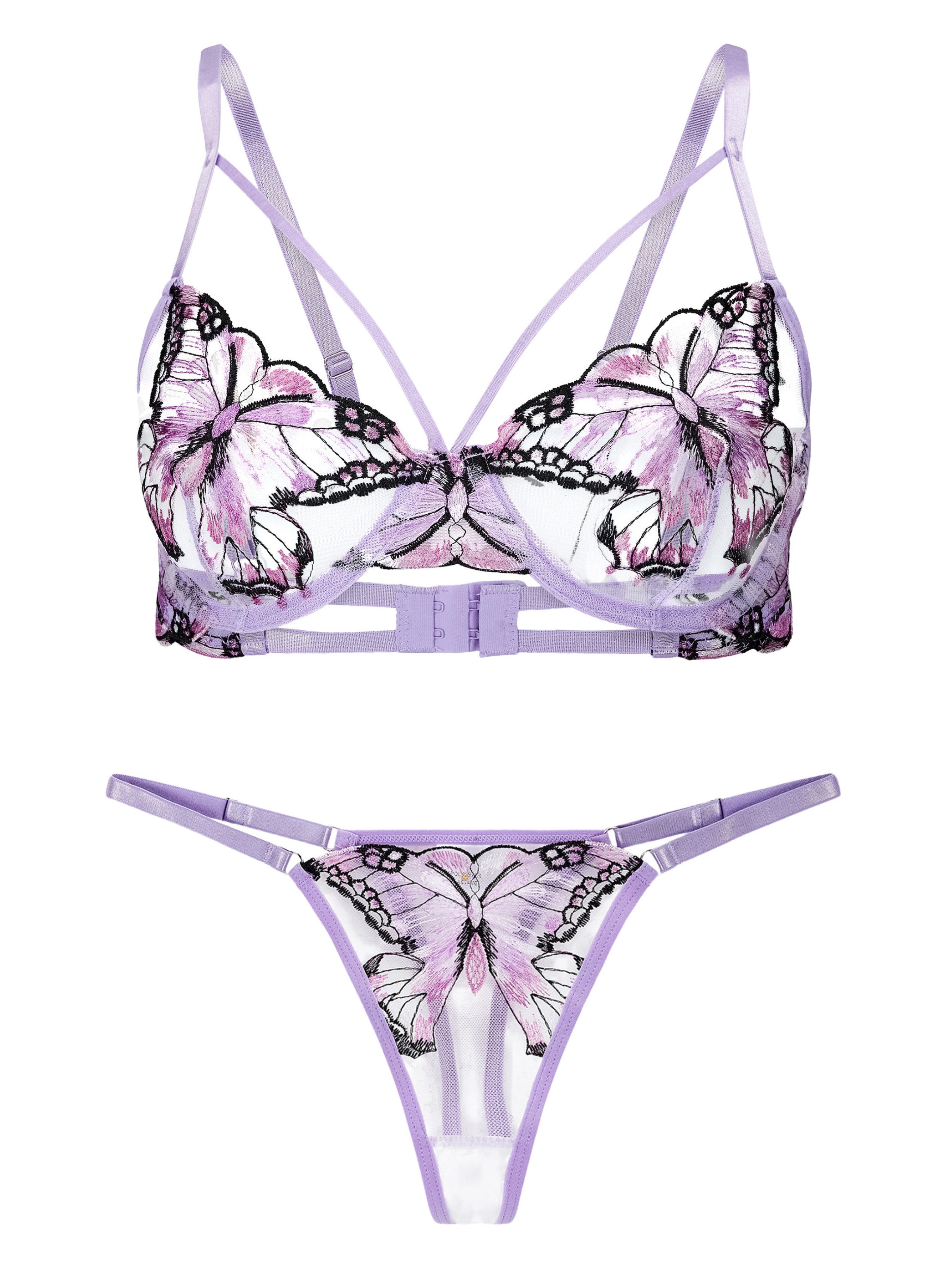 Elegant Love Set: Bügel-BH Sexy Dessous-Set, BH & Tanga, Reizwäsche (Set, 2-tlg., mit String) Damenunterwäsche, Lingerie-Set – Bild 2 von 5