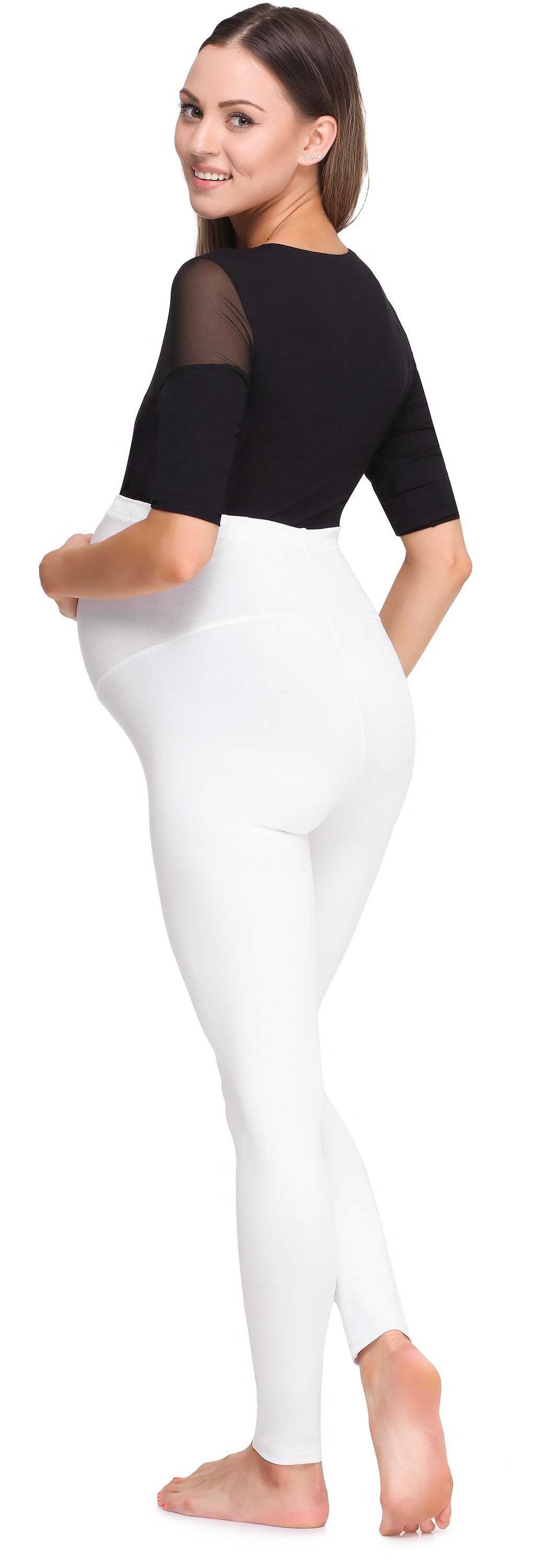 Be Mammy Umstandsleggings Damen Lange Umstandshosen BE20-257 (1-tlg) elastischer Bund