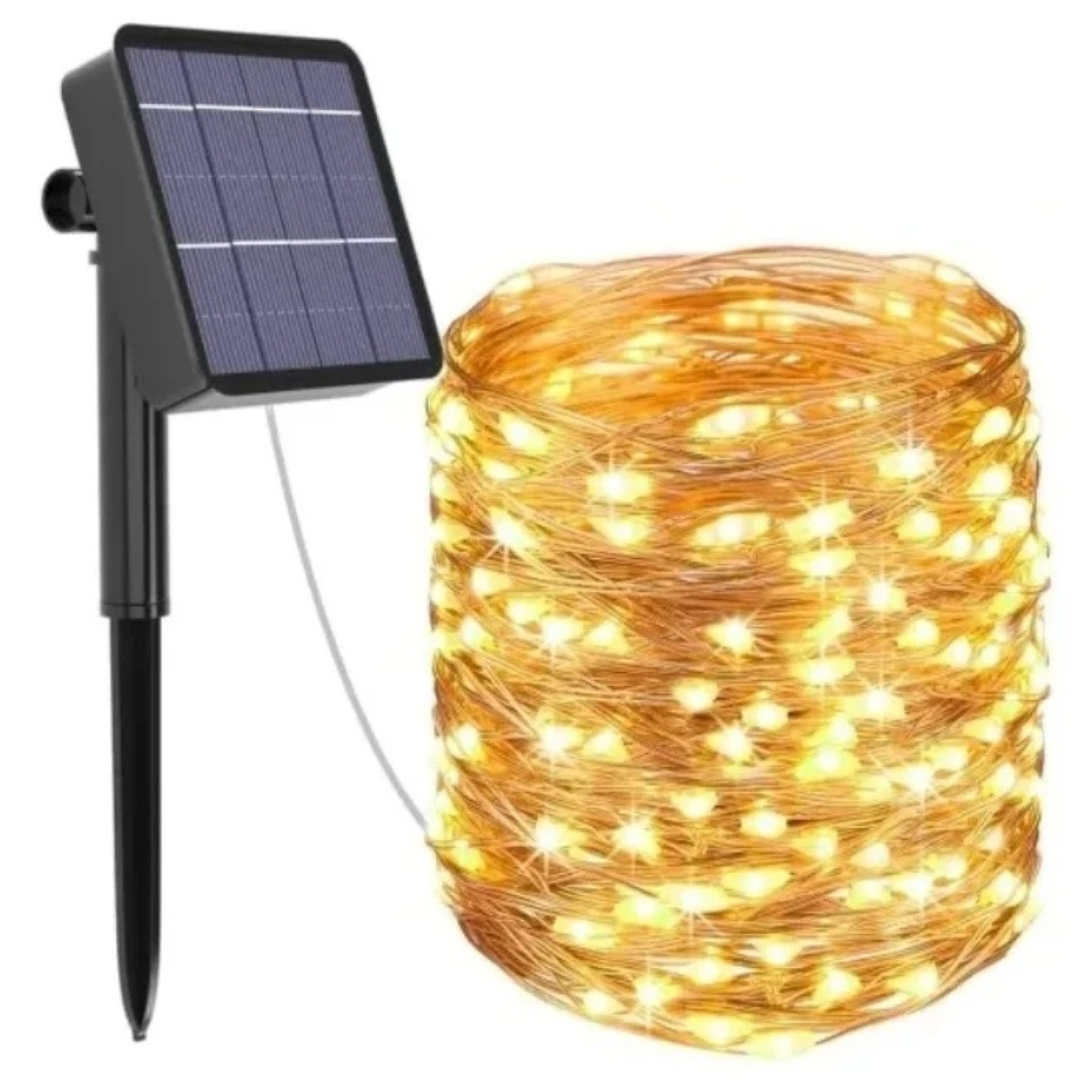 LEDLIGHT LED-Lichterkette Solar Lichterkette Garten 20m 200 LED warmweiß Outdoor IP44 Solarlampe, 200-flammig, Wetterfest IP44 Energieeffizient durch Solar Bis zu 8h Leuchtdauer