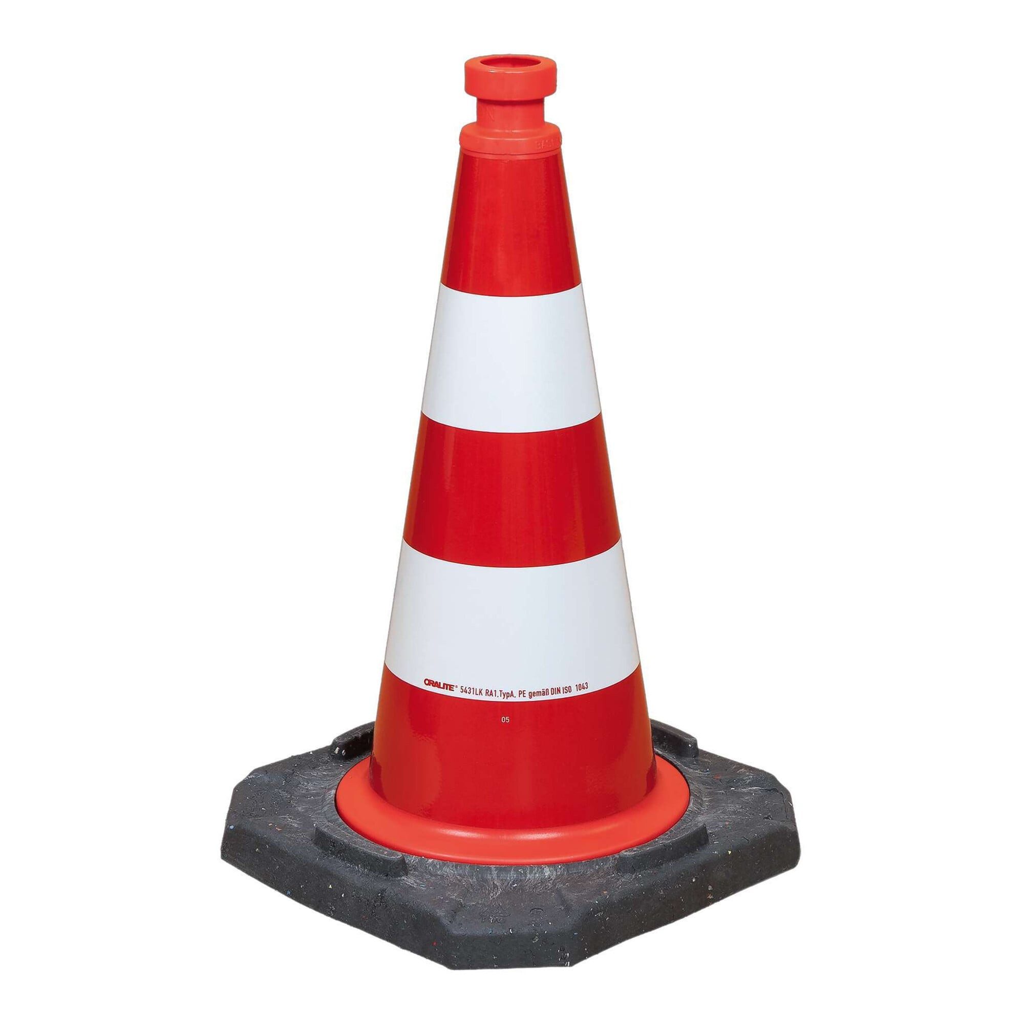 Contorion Sicherungsgerät Moravia Leitkegel TL H.500mm BAST geprüft,2 Streifen G. 3,20 kg,33x33