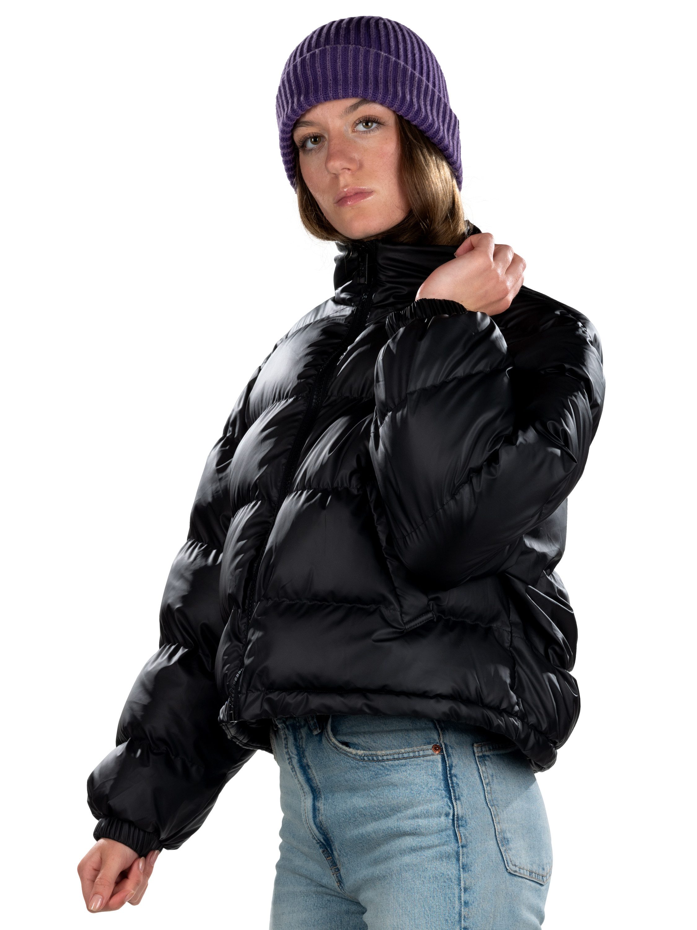 Shorai Steppjacke Damen-Steppjacke kurz SH2304.571 mit Stehkragen, extra kurz und unifarben