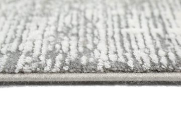 Wollteppich Wollteppich Teppich modern Wohnzimmerteppich Wolle abstrakt in grau, Teppich-Traum, rechteckig, Höhe: 12 mm, Wollteppich