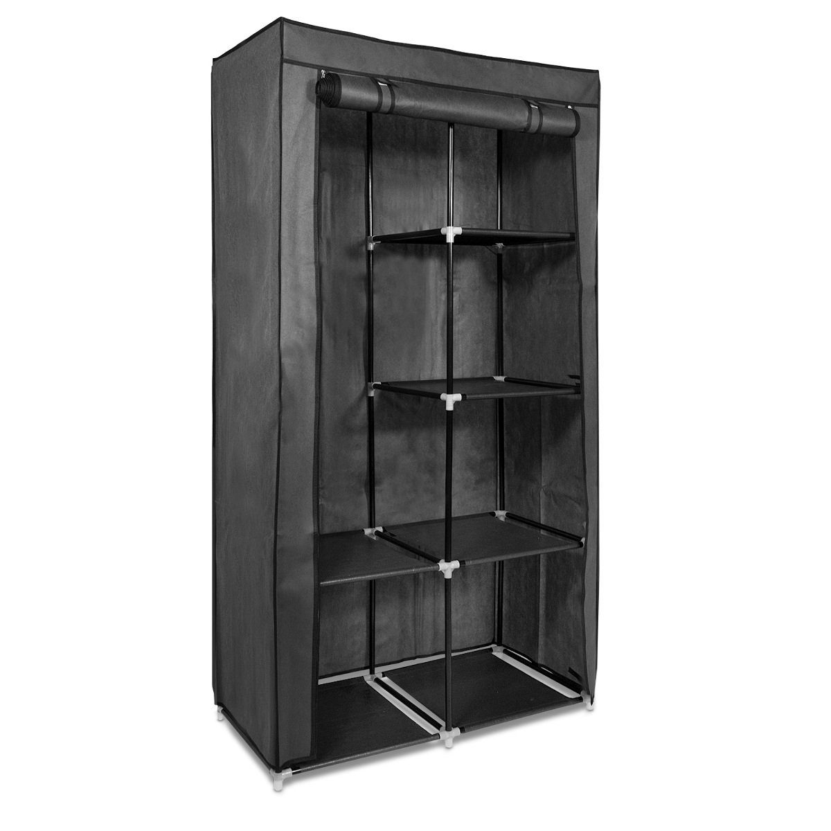 Navaris Stoffschrank Stoff Kleiderschrank mit Kleiderstange - Faltschrank  88x170x45cm mit Stange - Schrank groß stabil - faltbar aus Vlies online  kaufen | OTTO