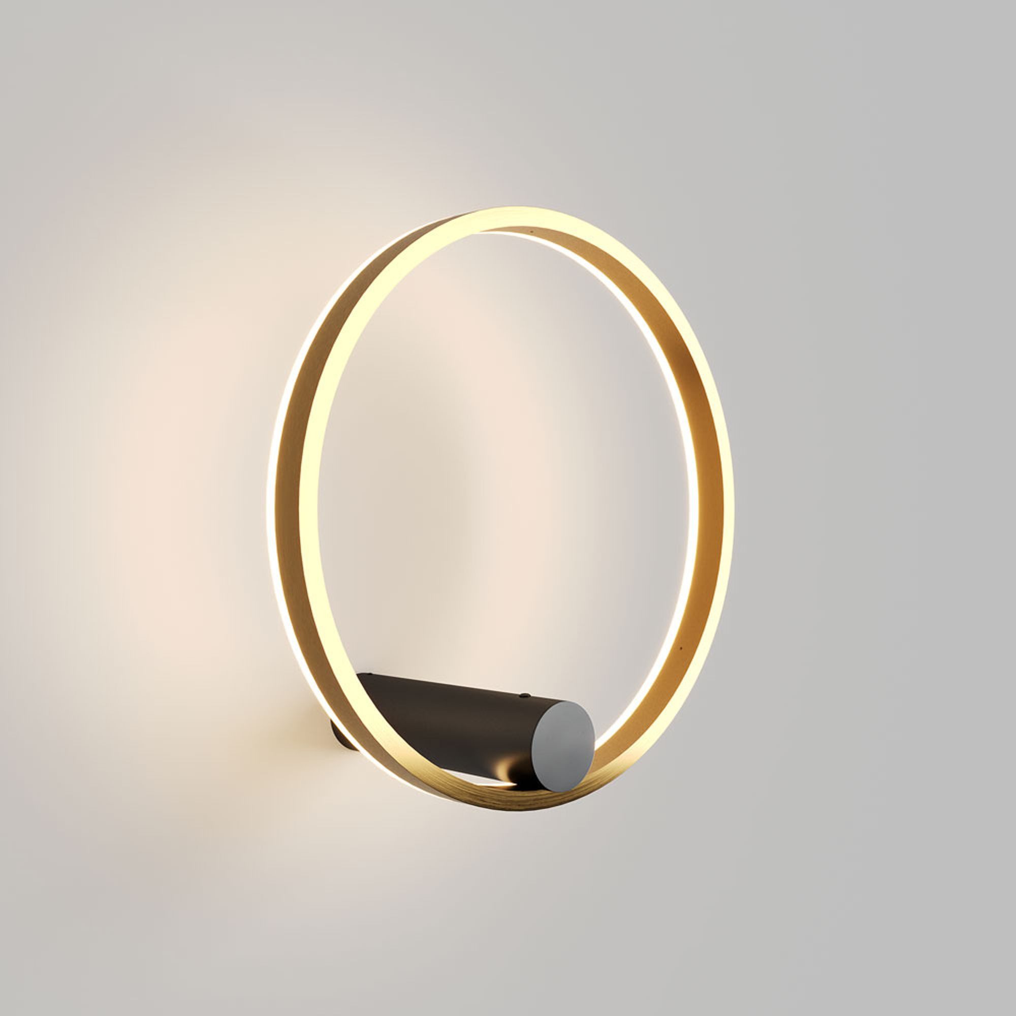 s.luce Deckenleuchte LED Wand- & Deckenleuchte Ring Air rund indirekt Ø 40cm Schwarz/Gold, Warmweiß