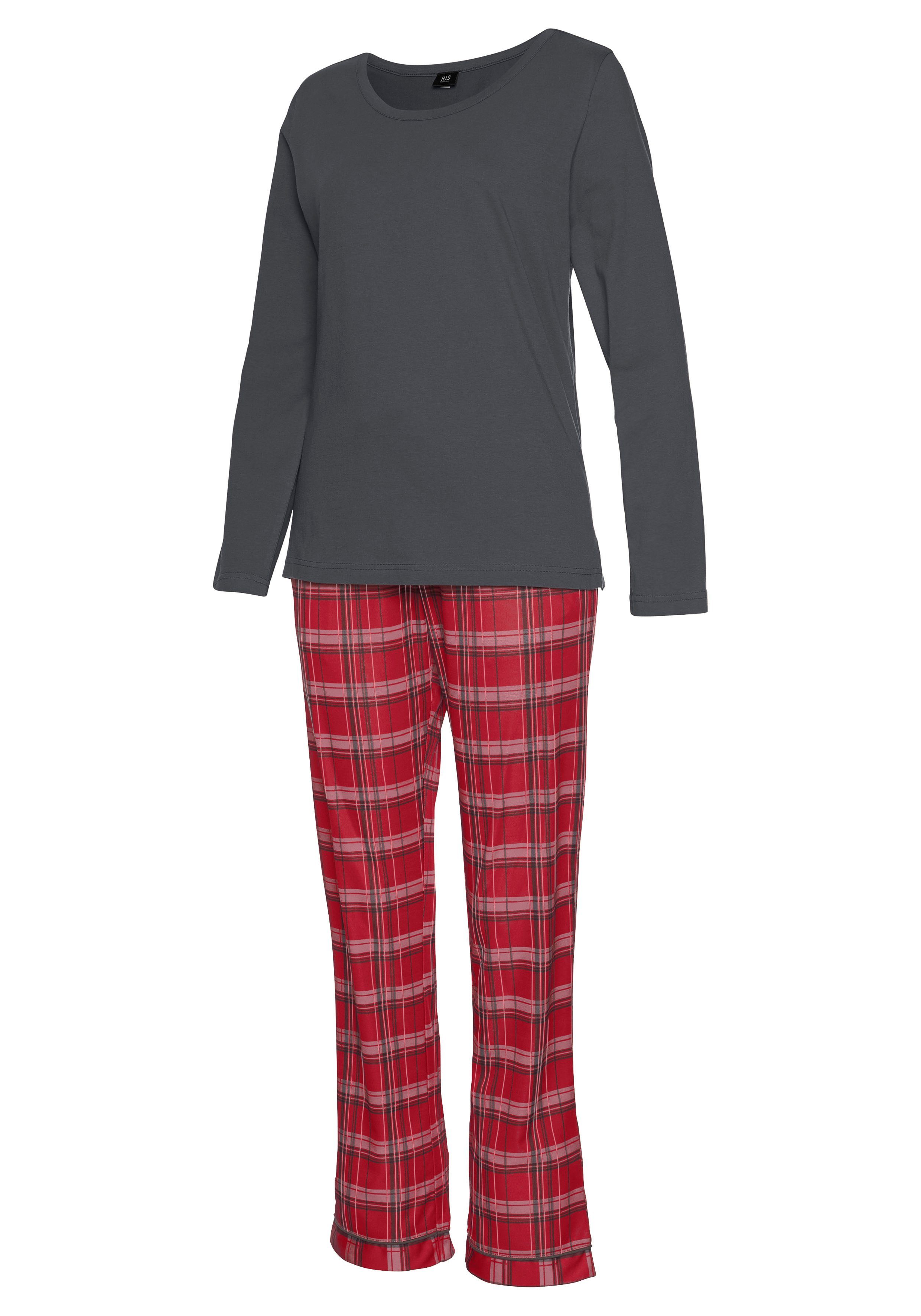 H.I.S Pyjama (Set, 2 tlg) mit karierter Schlafhose