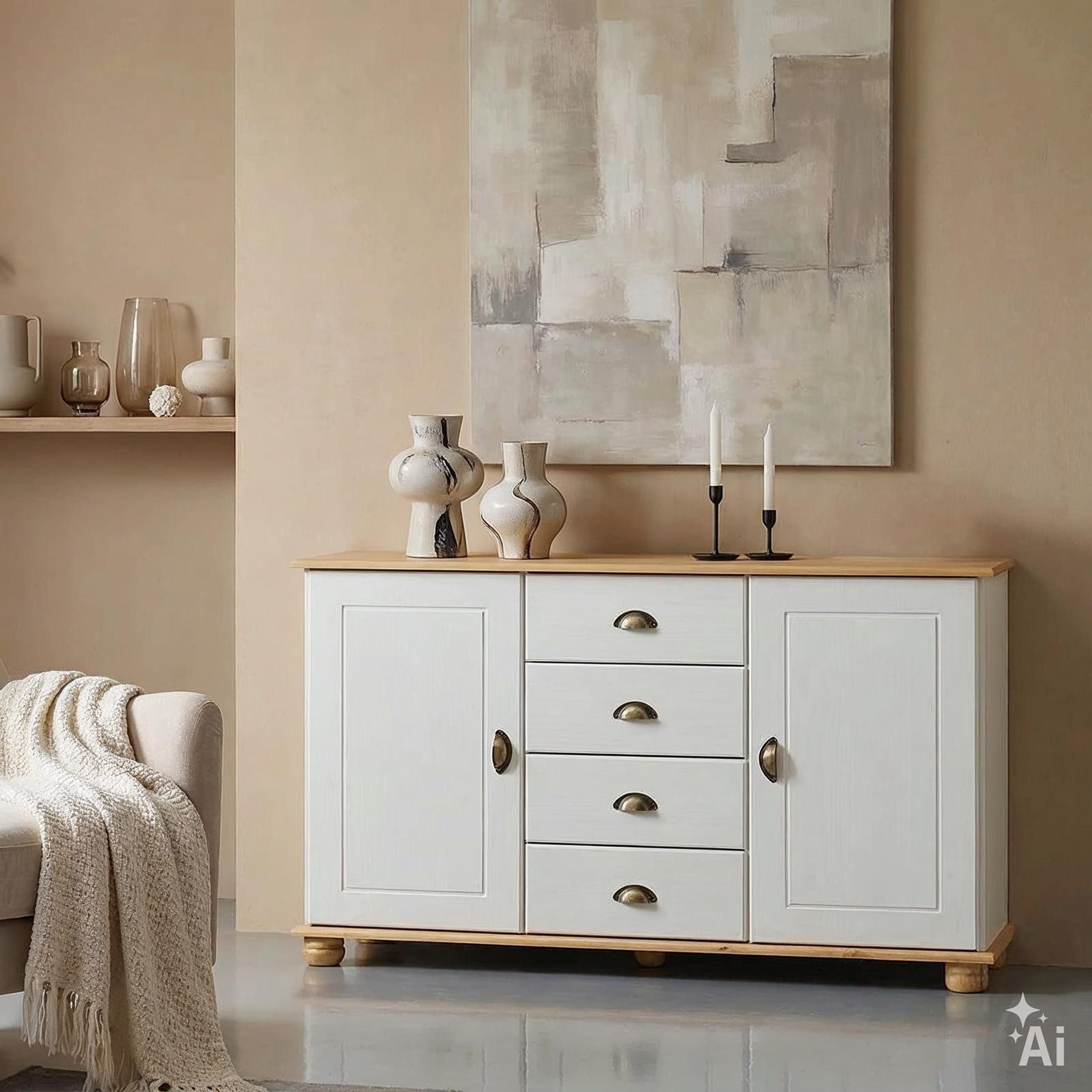 IDIMEX Apothekerschrank COLMAR Sideboard Flur Kommode Sideboard Anrichte Landhausstil Kiefer massiv