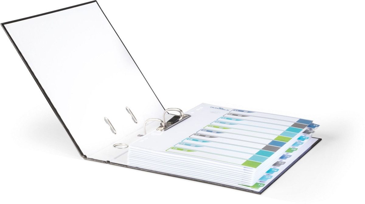 DURABLE Aktenordner Папки с файламиregister PP 1-10 farbige Taben beschriftbar A4+ hoch 245x305mm