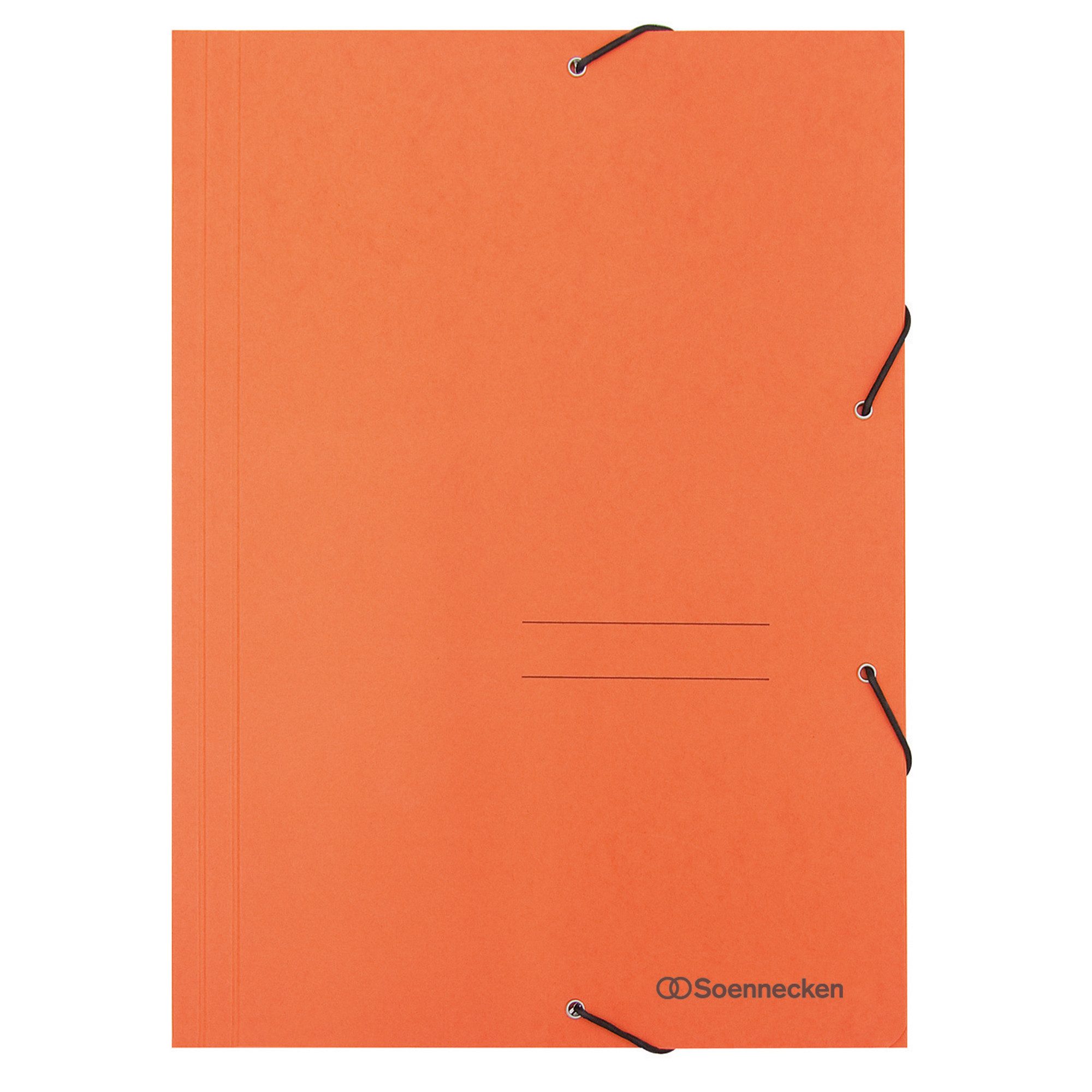 Soennecken Fächermappe Eckspanner 1475 DIN A4 3 Klappen und Gummizug orange (25 Stück)