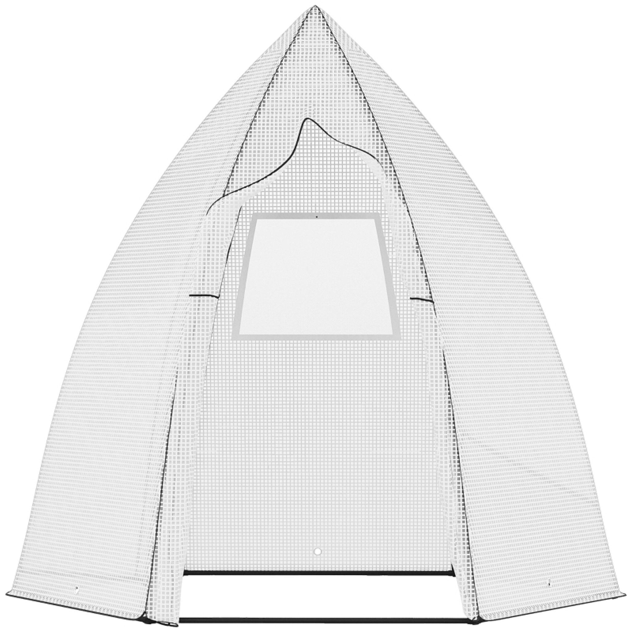 MC Star Gewächshaus Mini Gewächshaus Überwinterungszelt für Pflanzen, mit Rolltür Garten Balkon Winterschutz Weiß160 x 140 x 180 cm