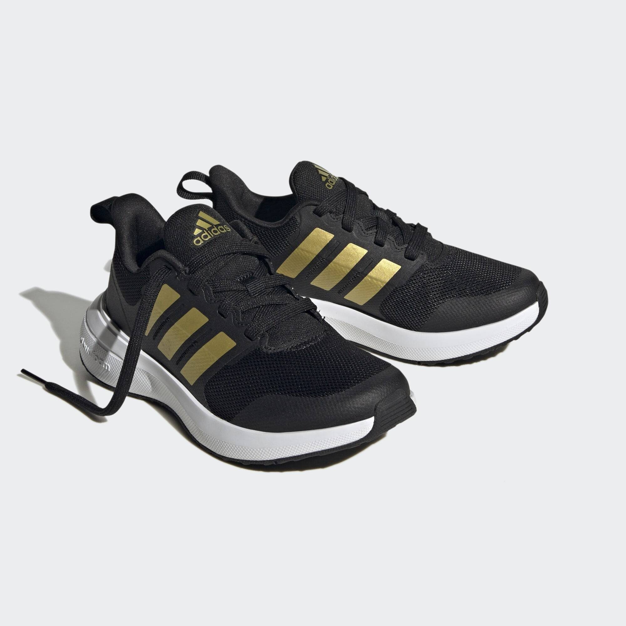 adidas Sportswear FORTARUN 2.0 CLOUDFOAM LACE SCHUH Sneaker Core Black / Gold Metallic / Cloud White