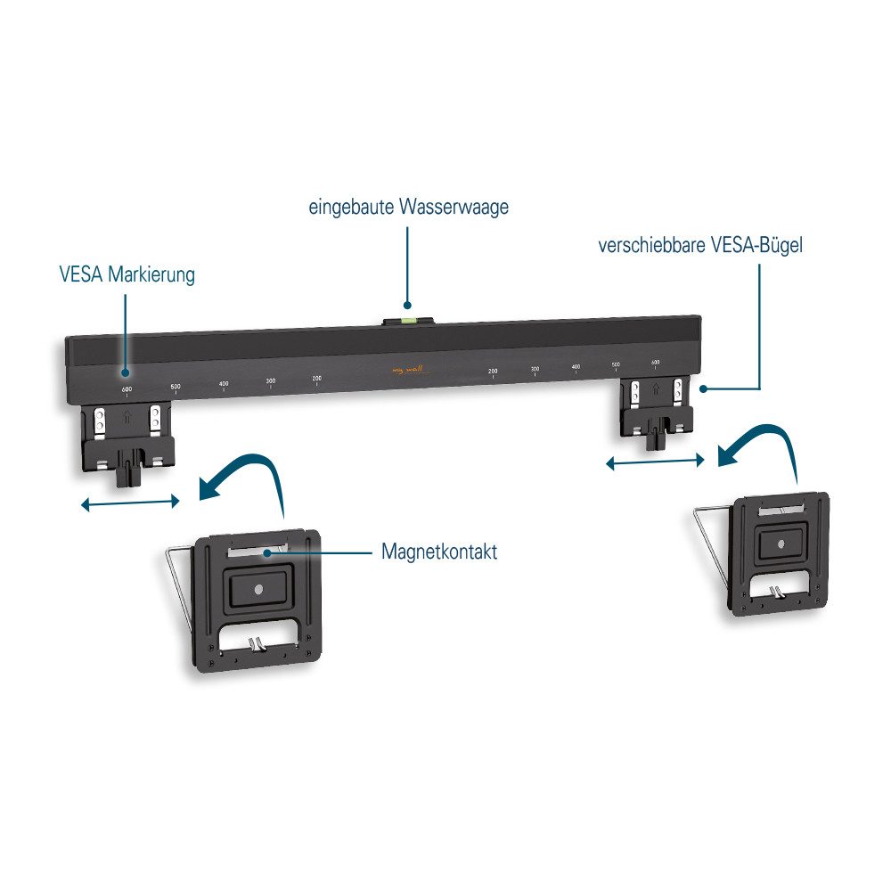 my wall TV-Wandhalterung HE7-1L, (bis 80 Zoll, MICRO GAP Design)