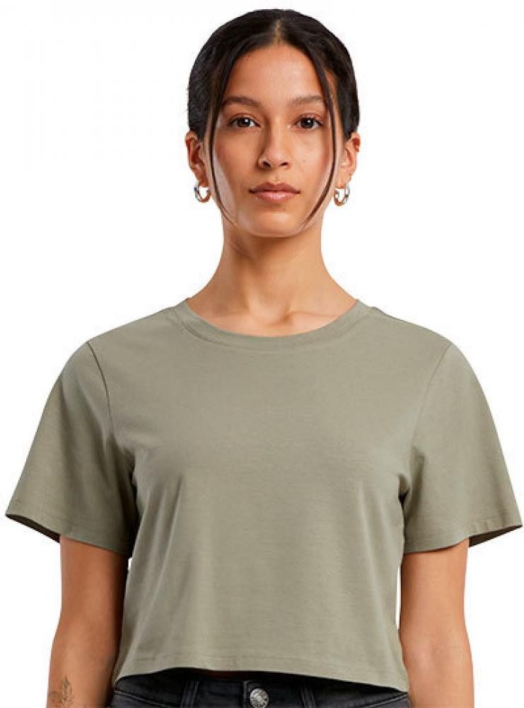 Build Your Brand Rundhalsshirt Damen Cropped günstig online kaufen