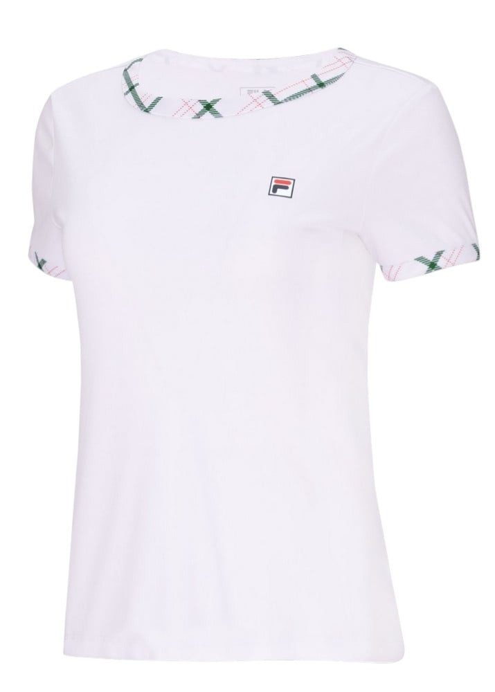 Fila Tennisshirt Yamila (angenehmes Tragegefühl) weiss/grün Damen